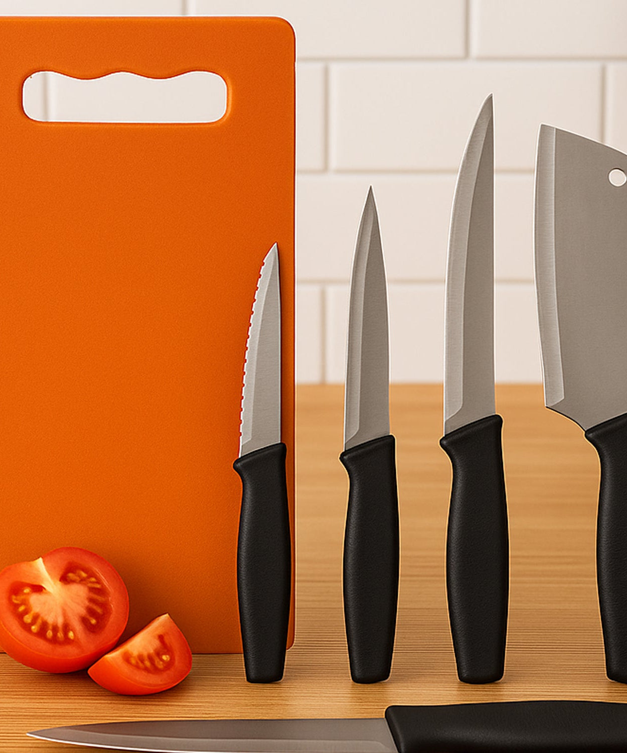 Chopping Board with Knife Set (Pack of 5)
