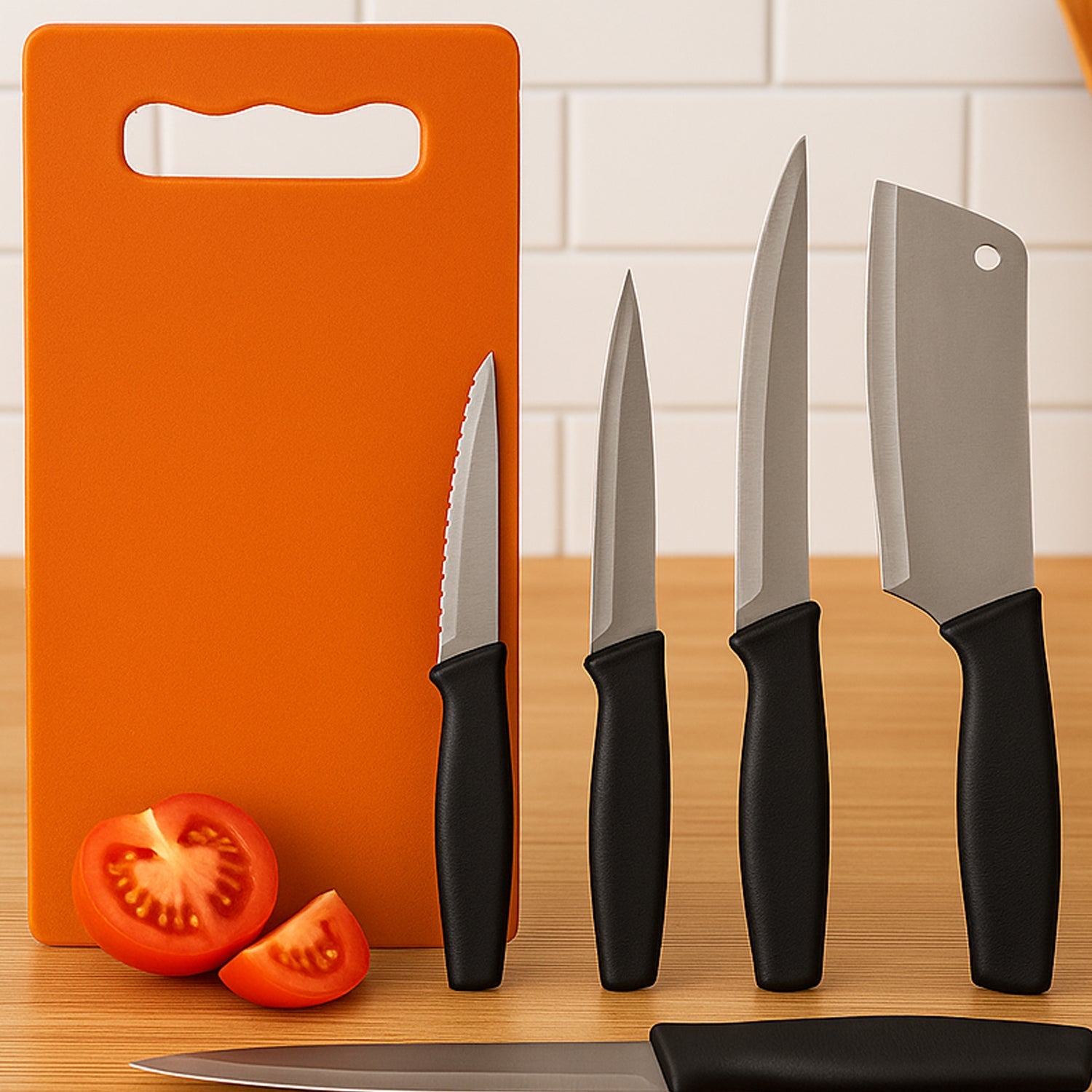 Chopping Board with Knife Set (Pack of 5)