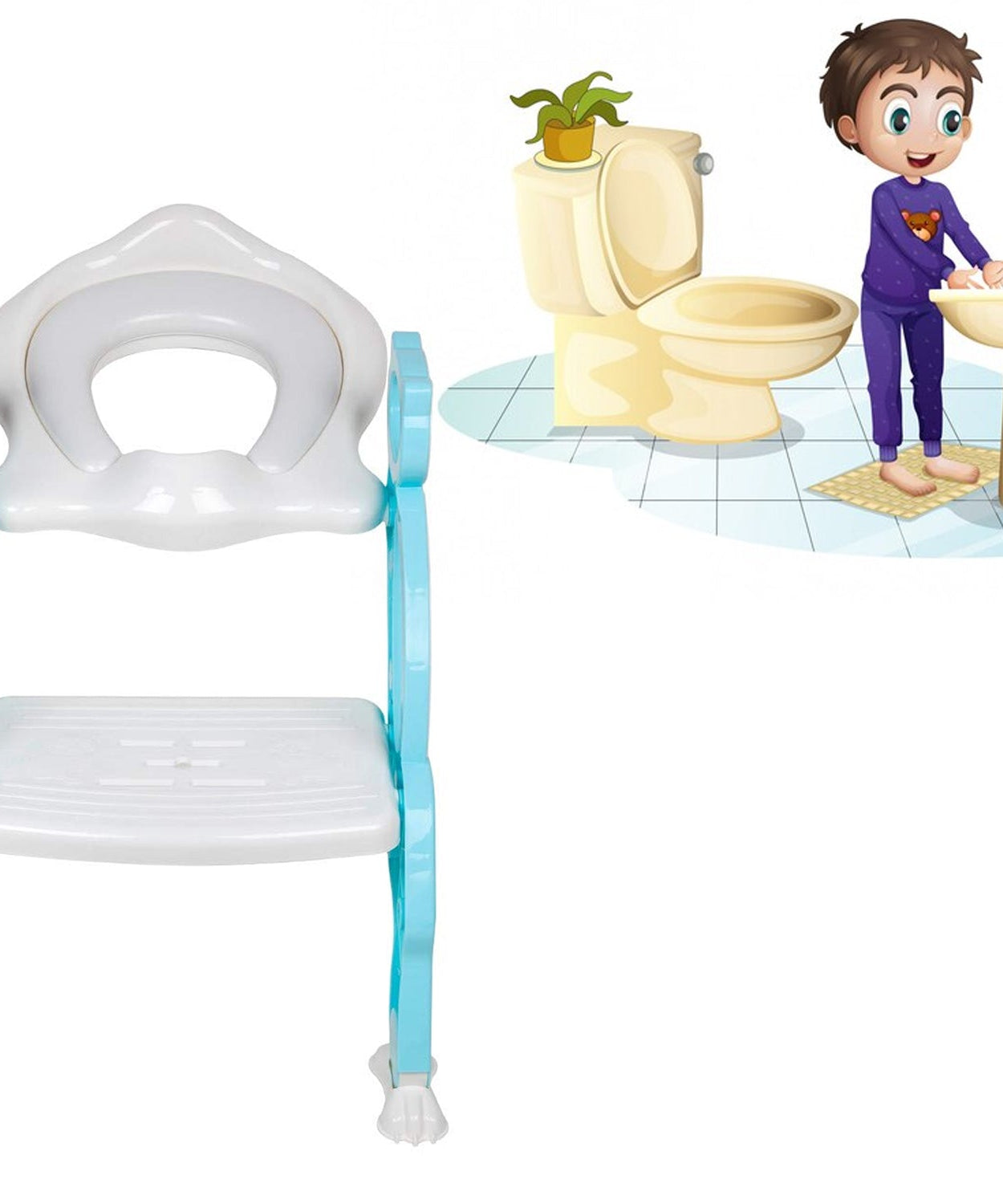 2-in-1 potty training ladder for easy toilet access