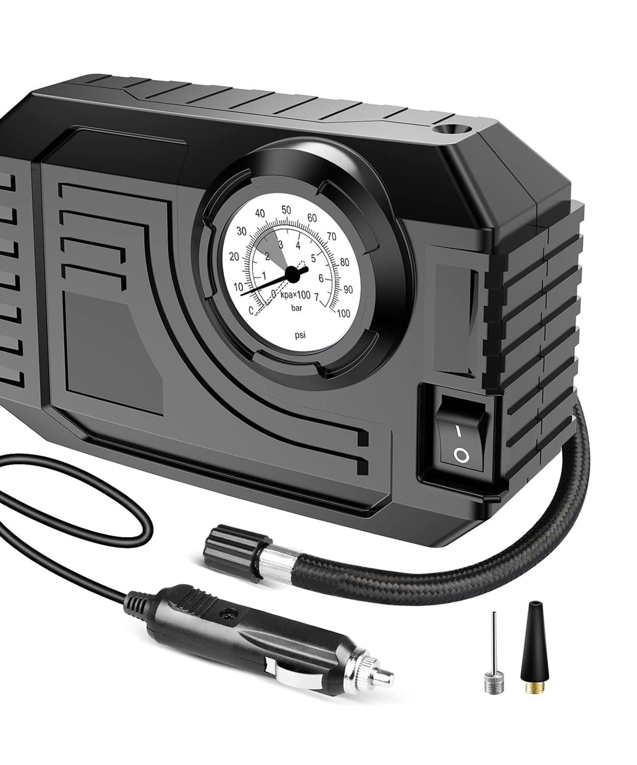 Tire Inflator Portable Air Compressor 12V Small Air Pump for Car Tires Bicycle Balloons, Cars, Bike, Bicycles and Other Inflatables with LED Light (12V)