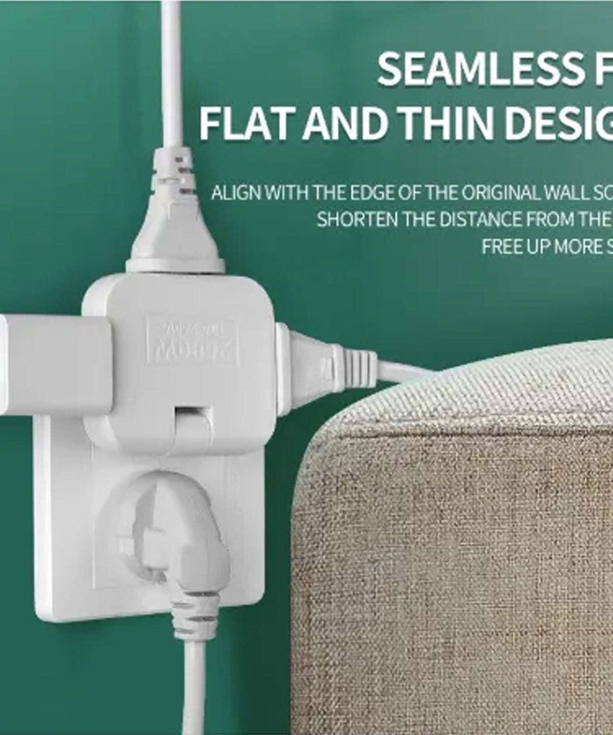 Wireless 3in1 Foldable Wall Plug Socket