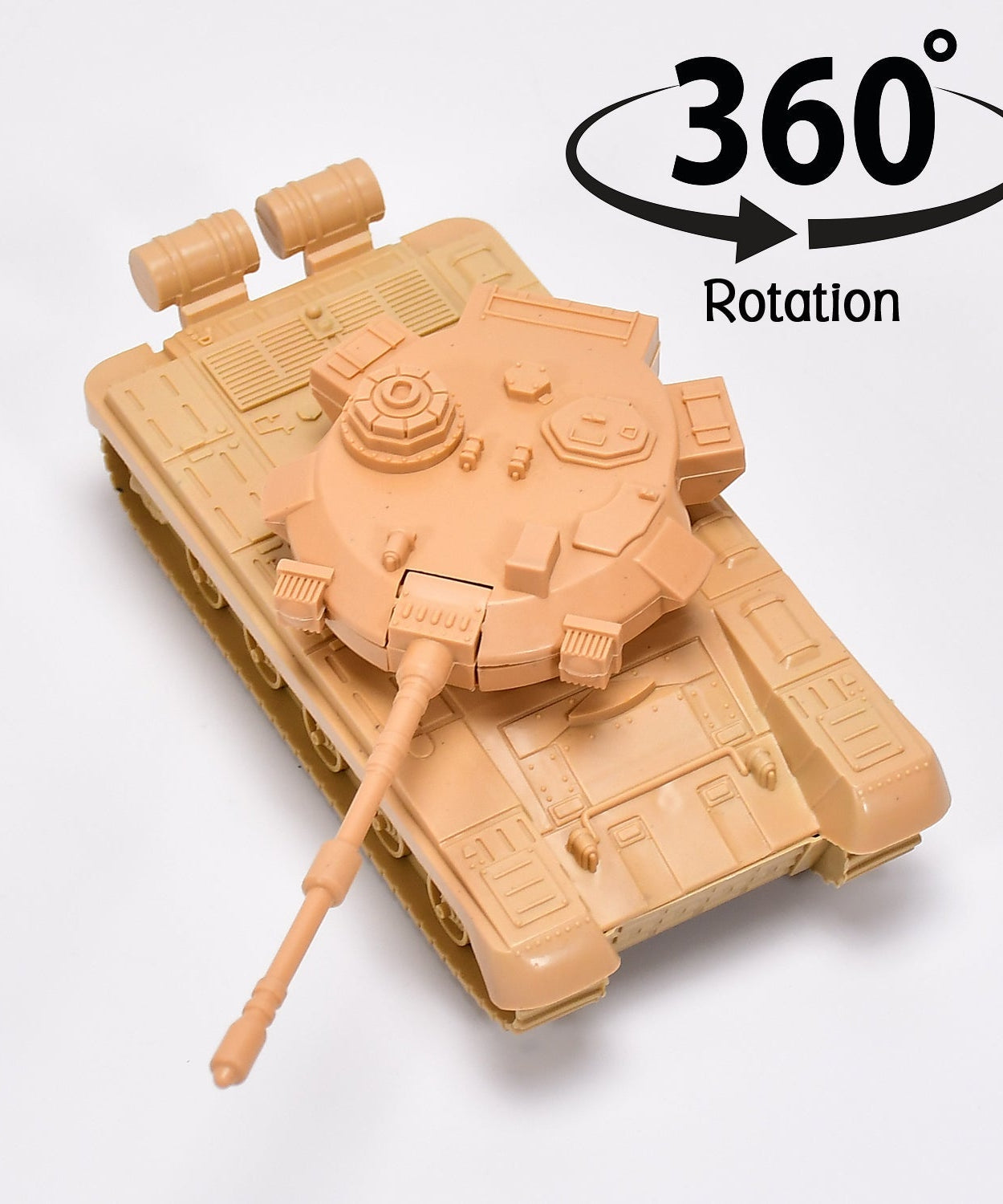 Toy tank with pull back mechanism, top view