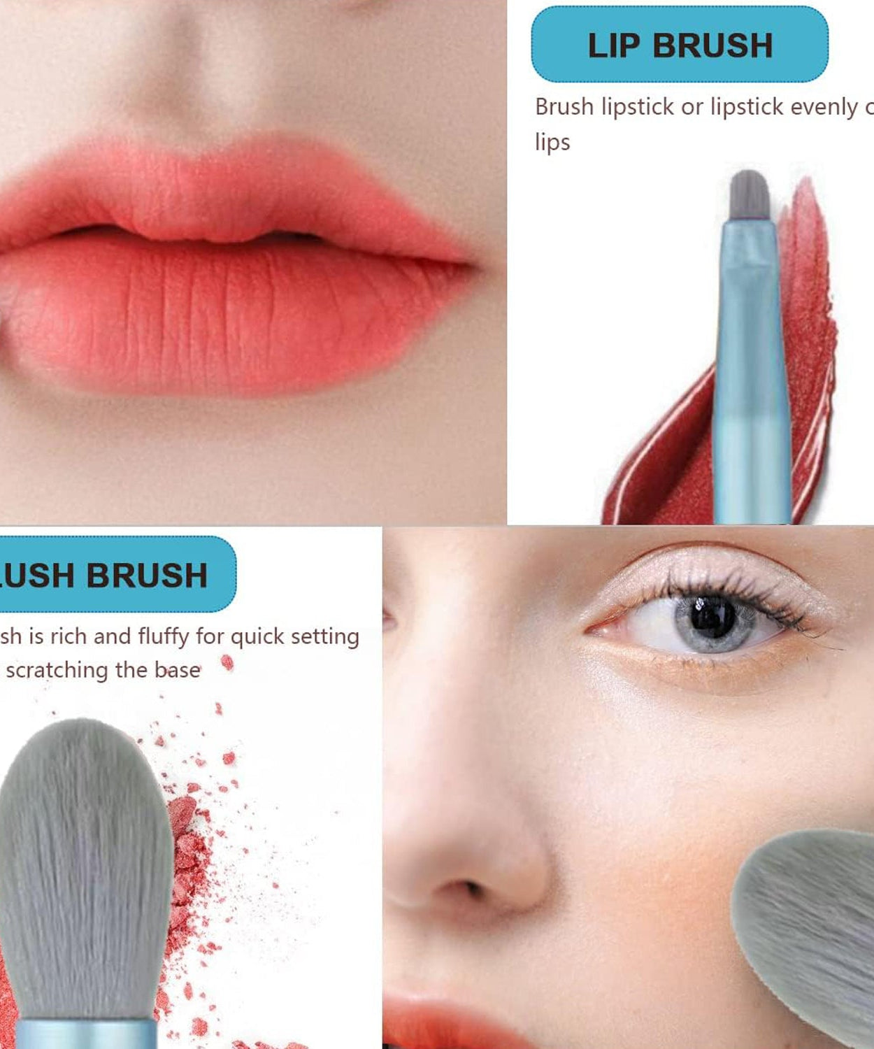 8-Piece Mini Makeup Brush Kit – Portable Premium Synthetic Set with Case (Mix Colors)