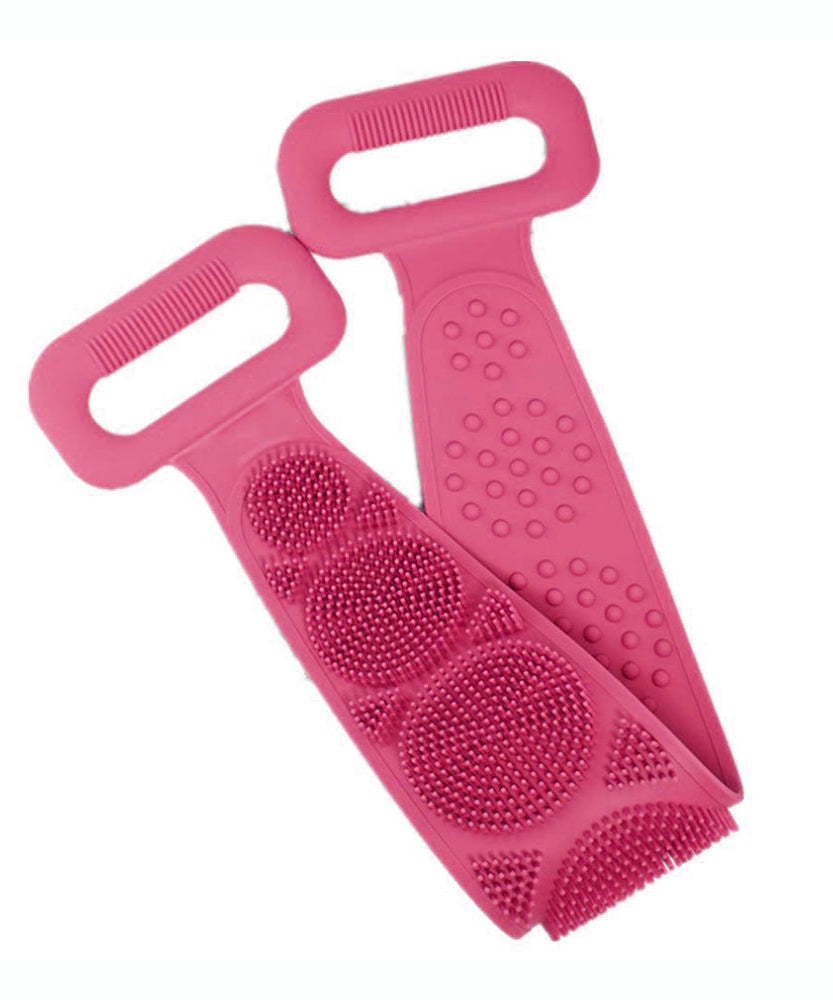 Silicone body scrubber with belt design