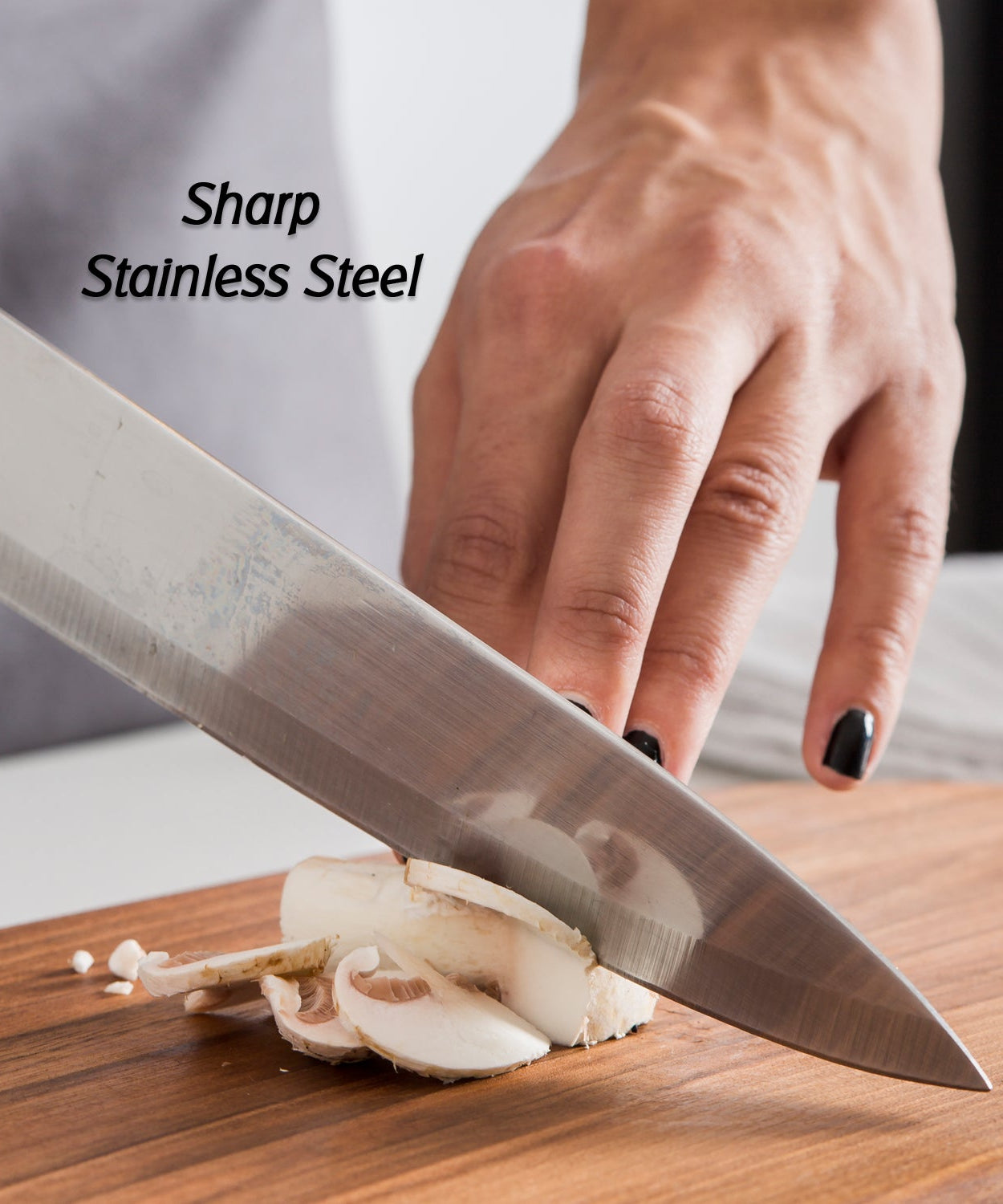 High-quality stainless steel kitchen knives set, 5 pieces.