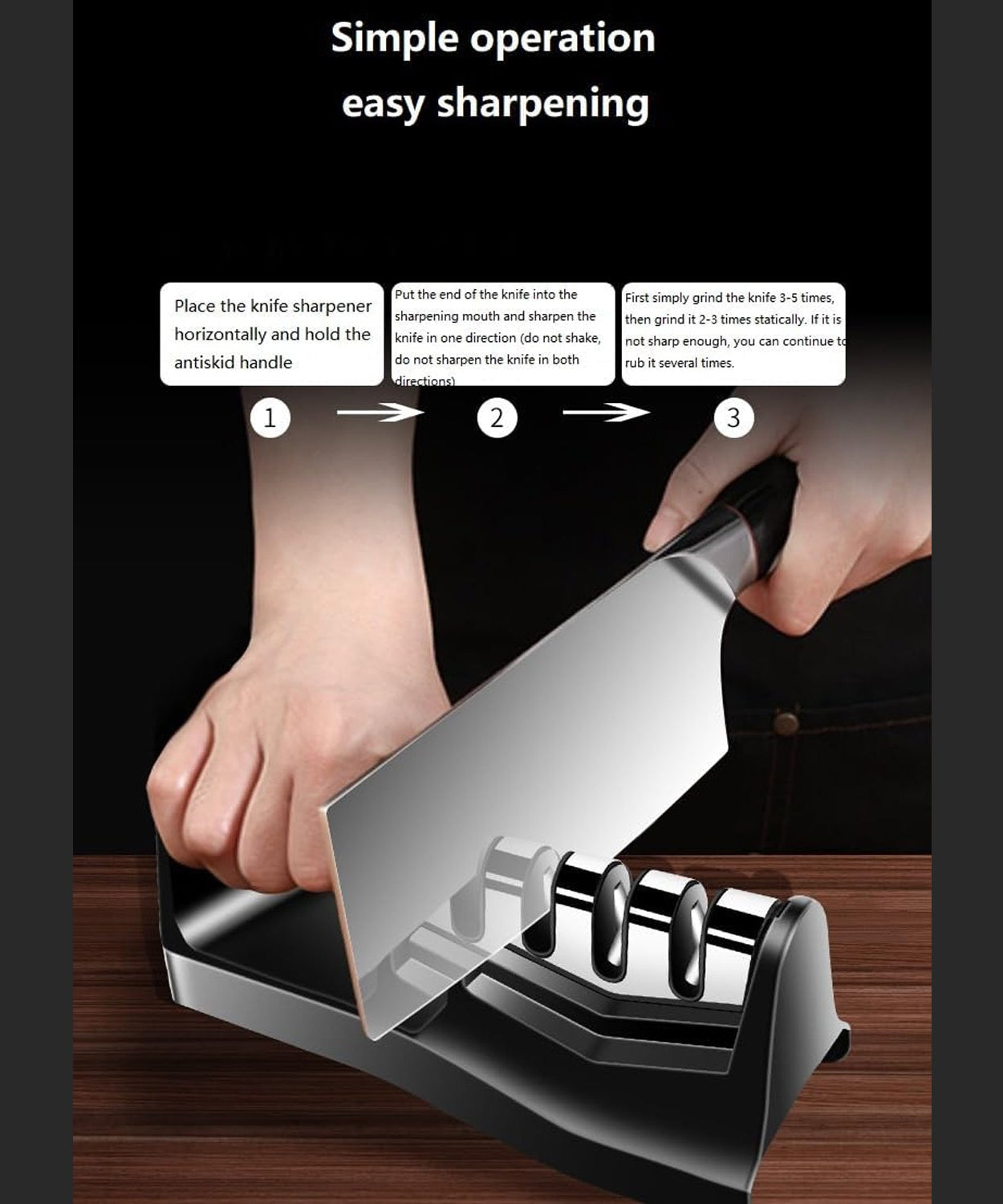 Kitchen Knife Sharpener – Handheld for Chefs & Serrated Knives (1 Pc, Chopper Not Included)