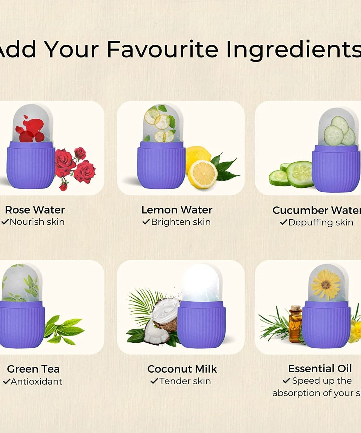 Ice facial roller for cooling relief