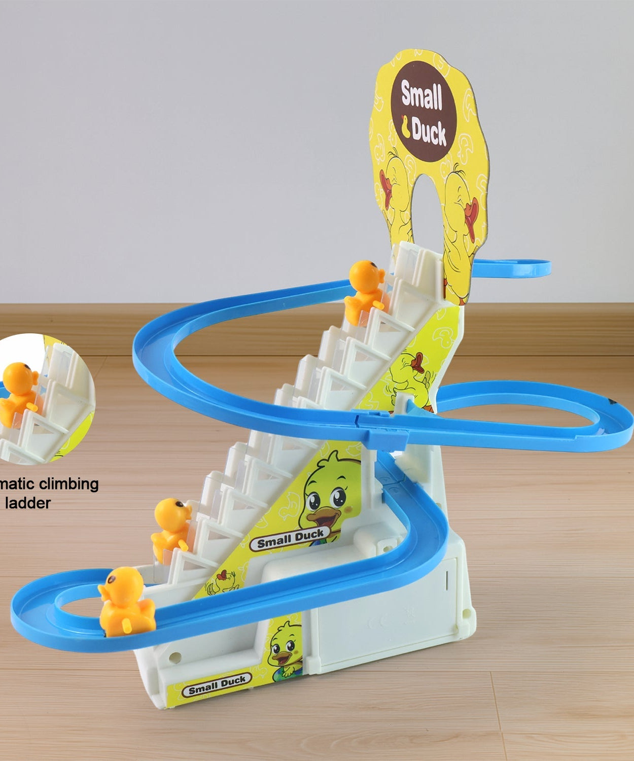LALA Small Duck Climb Stairs Toy Roller Coaster with Flashing Lights & Music (3 Ducks)