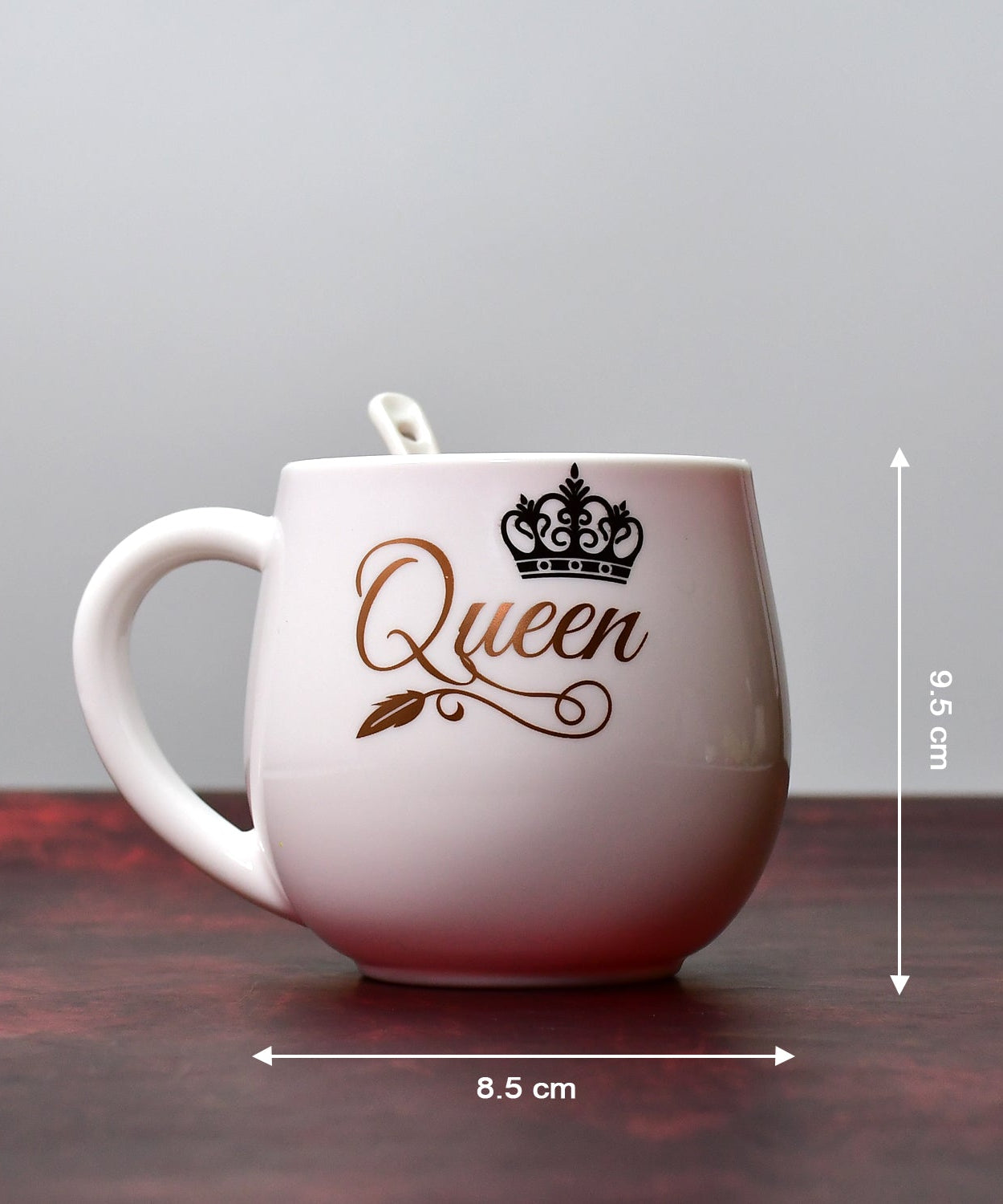 Multi-design ceramic mug with spoon, boxed for gifts