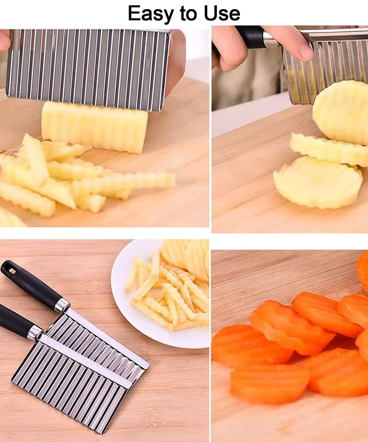Stainless Steel Crinkle Cutter Knife for Salad and Vegetables