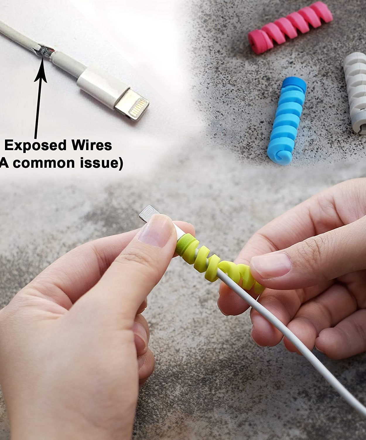 Collection of mobile accessories in a printed zip pouch