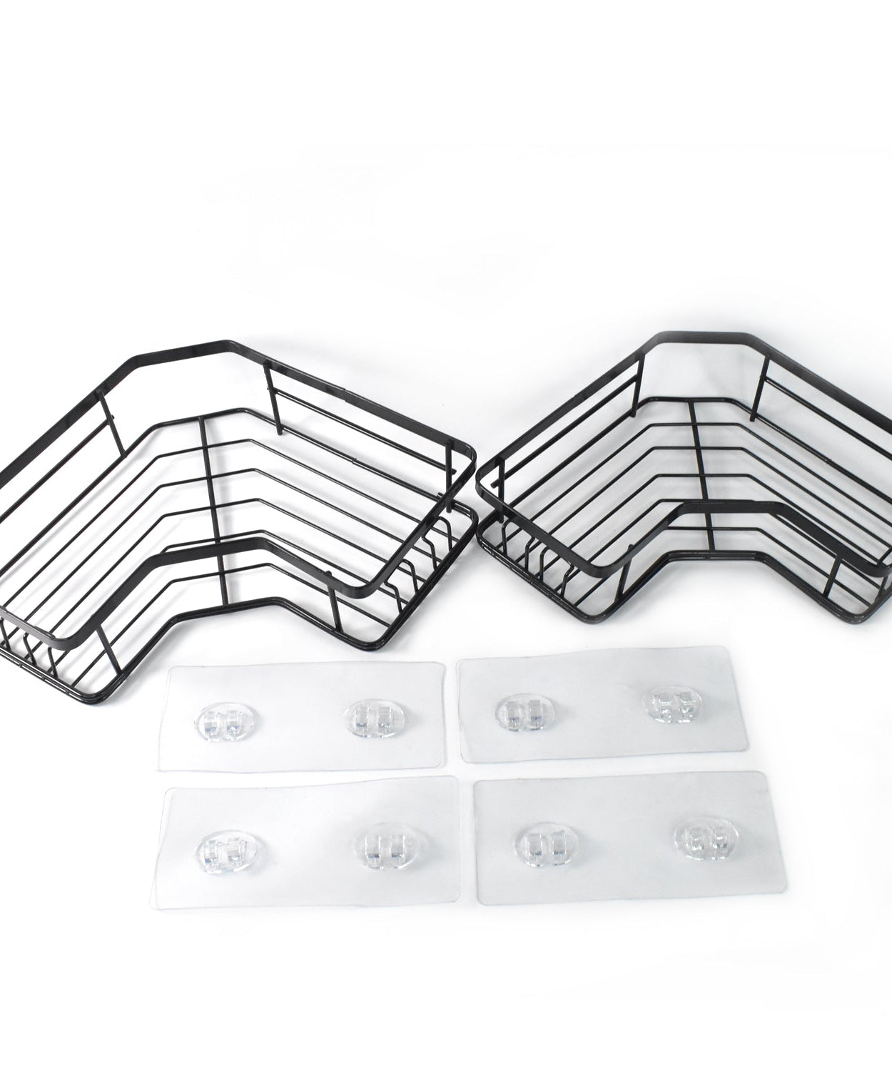 Iron Coating Self-Adhesive Corner Shelf Organizer (2 Pc)