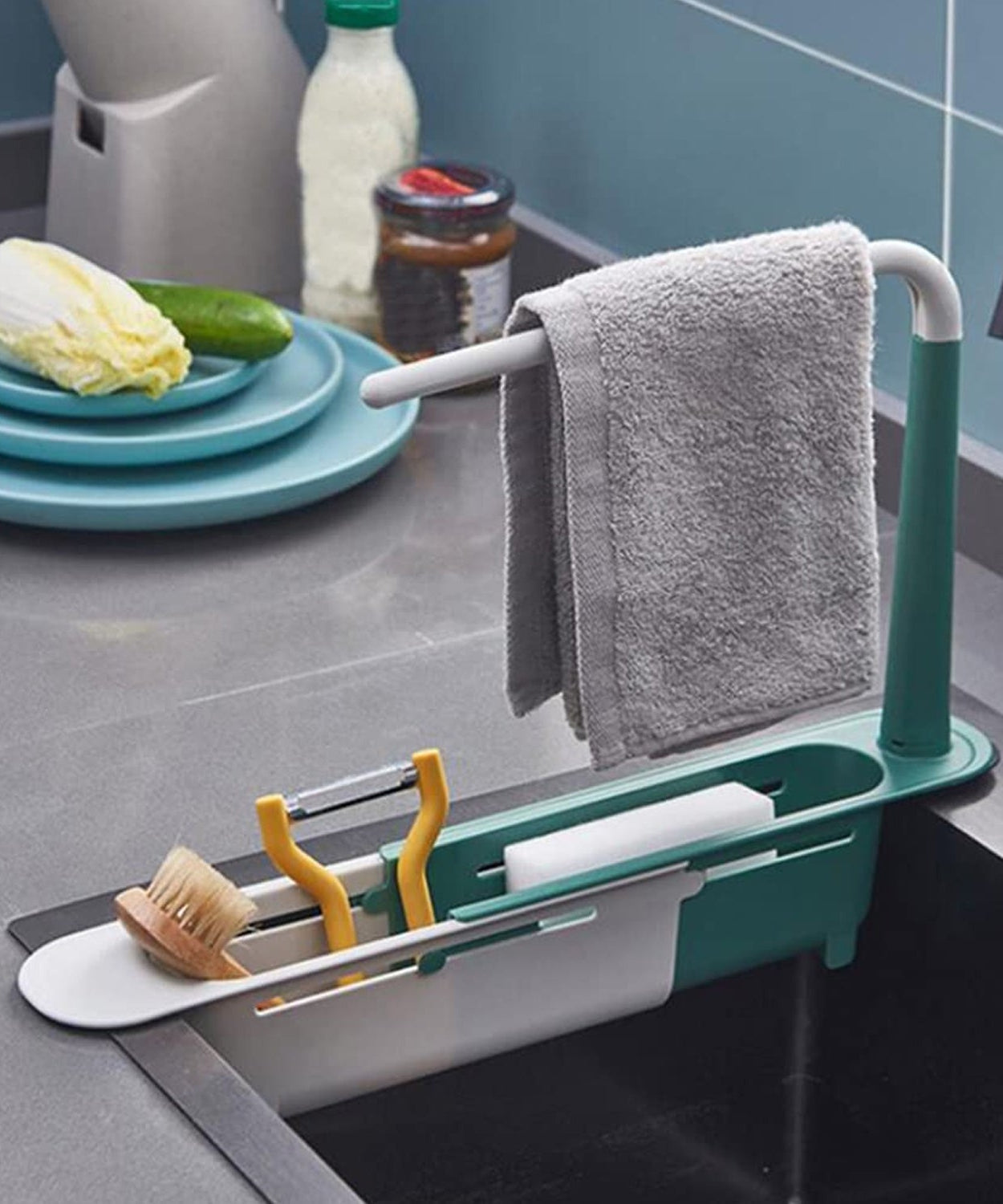 Kitchen drying rack, expandable and compact