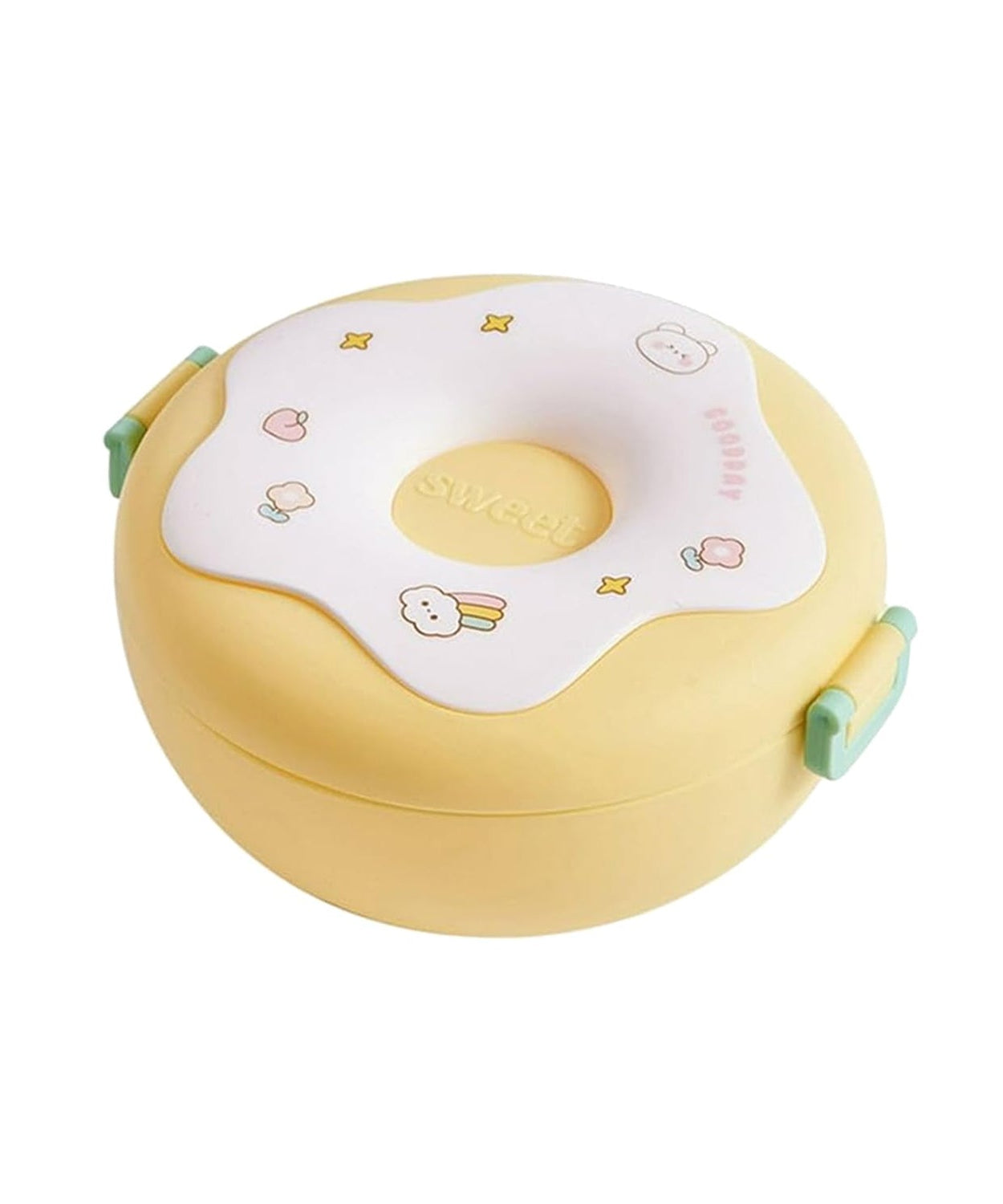 Insulated Donut-Shaped Lunch Box with 3 Compartments