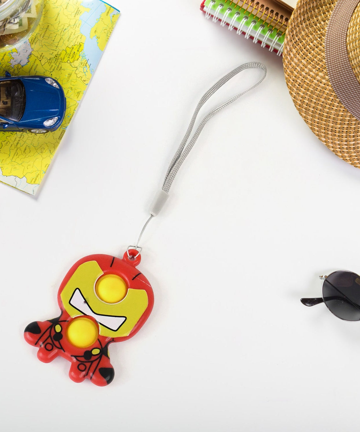 Creative Cartoon Style Mini Push Pop Bubble Keychain (1 Pc)