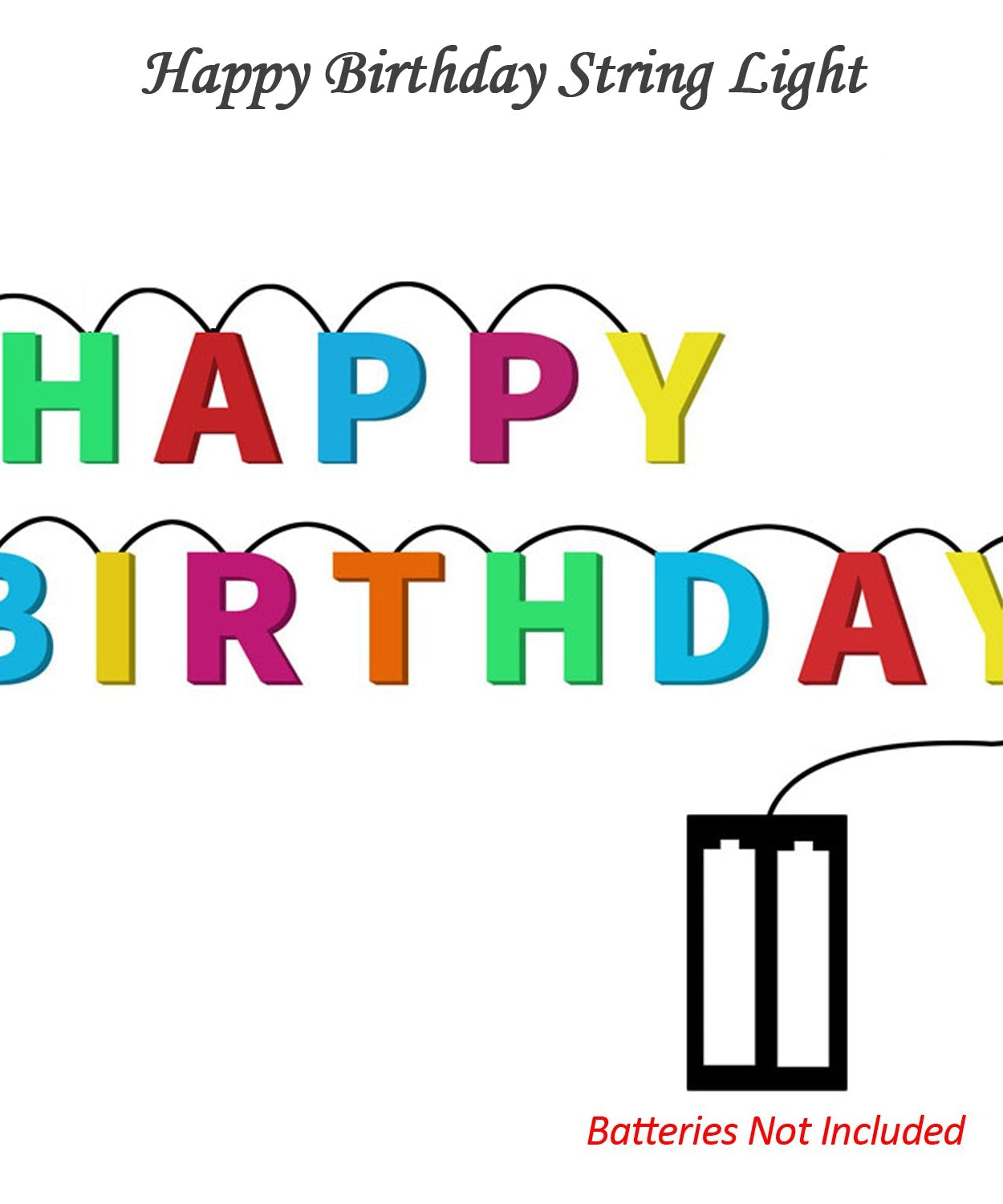 Decoratives Plastic Happy Birthday 13 LED Letter Battery Operated String Lights, Outdoor String Lights (Multicolour)