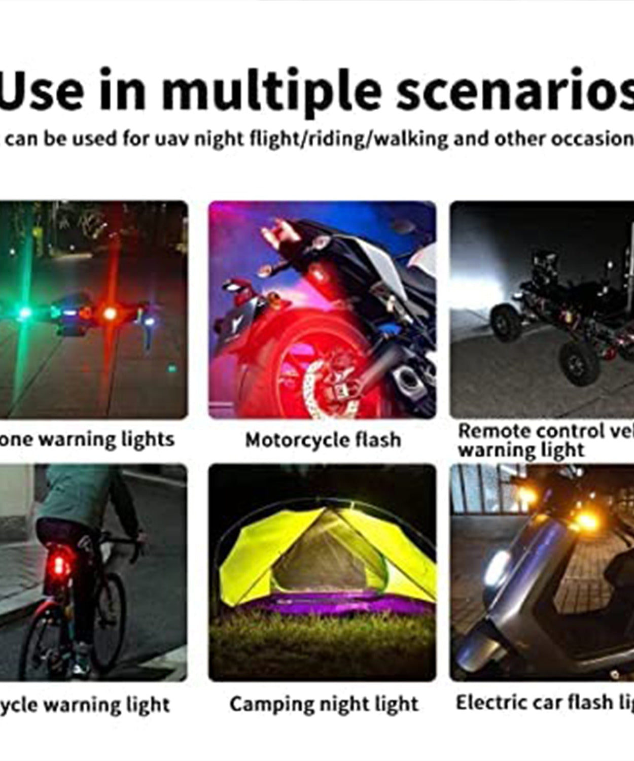 Mini LED Strobe Lights, Waterproof Lights, Lightweight RGB LED Lights Drone Strobe Lights Veicle Anti-Collision Strobe Light Bike Motocycle Lights USB Recharge  Multi-colors