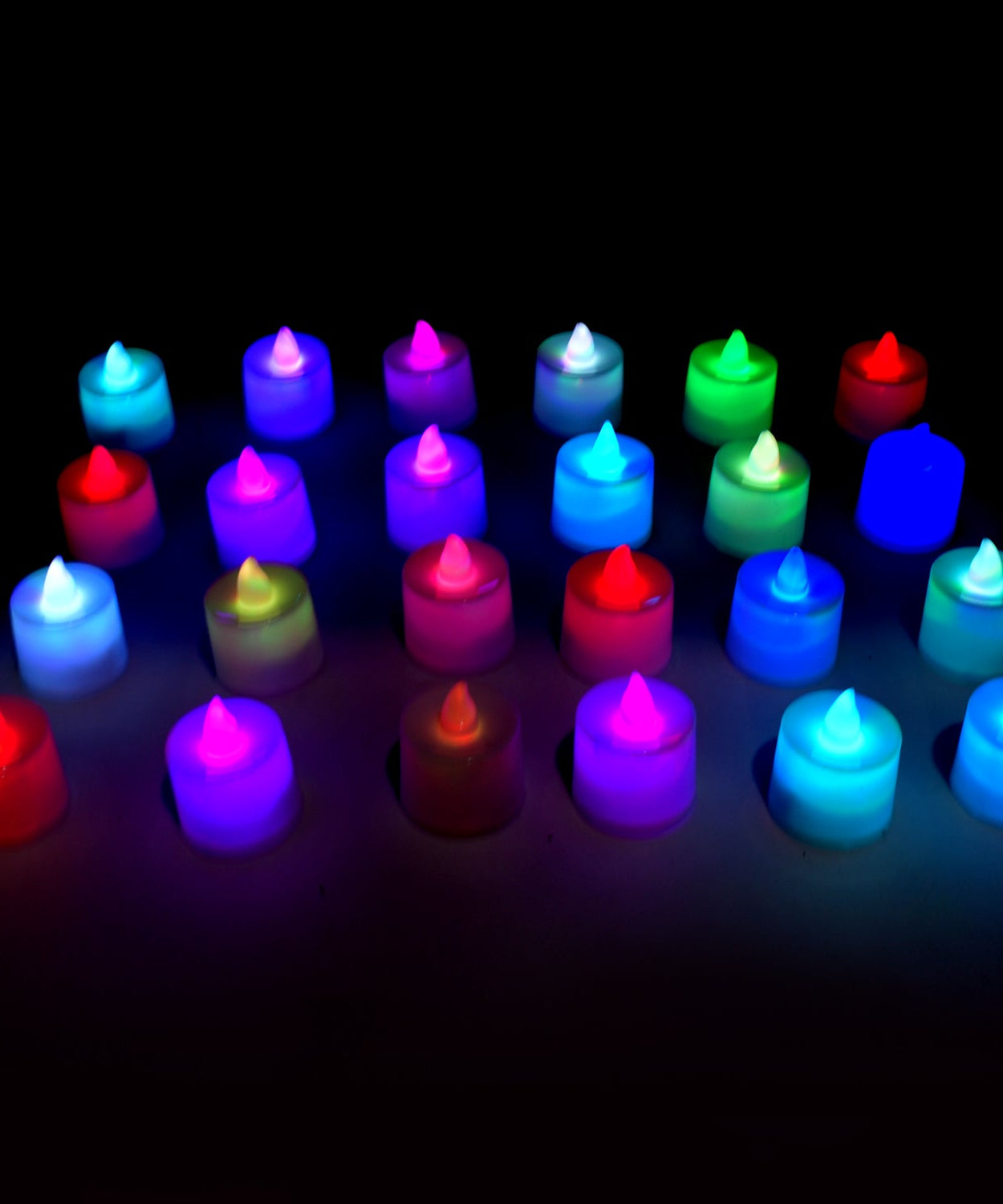 Multicolor LED tealights for festive home decor