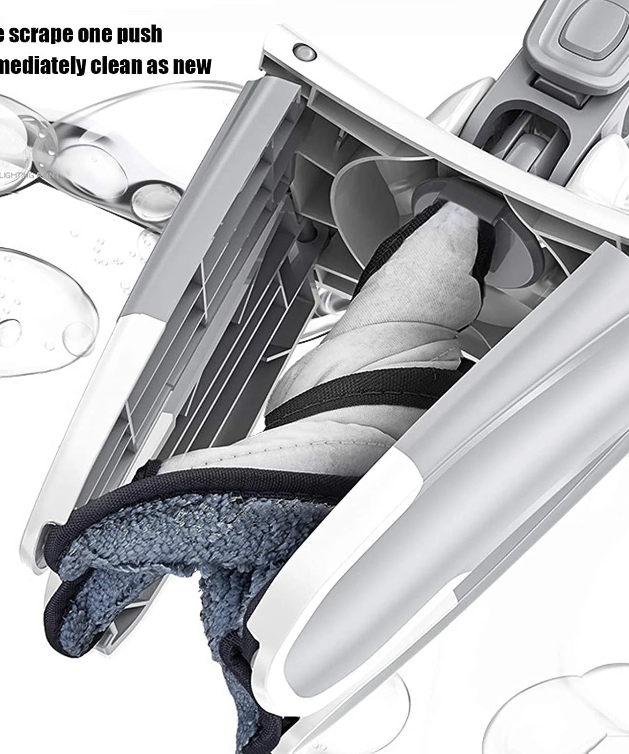 Adjustable 360° flat mop for cleaning floors and ceilings