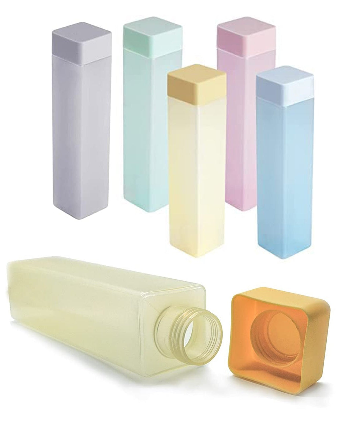 Large Capacity Plastic Water Bottle | Set of 6 | Square Water Bottle (940ml each)