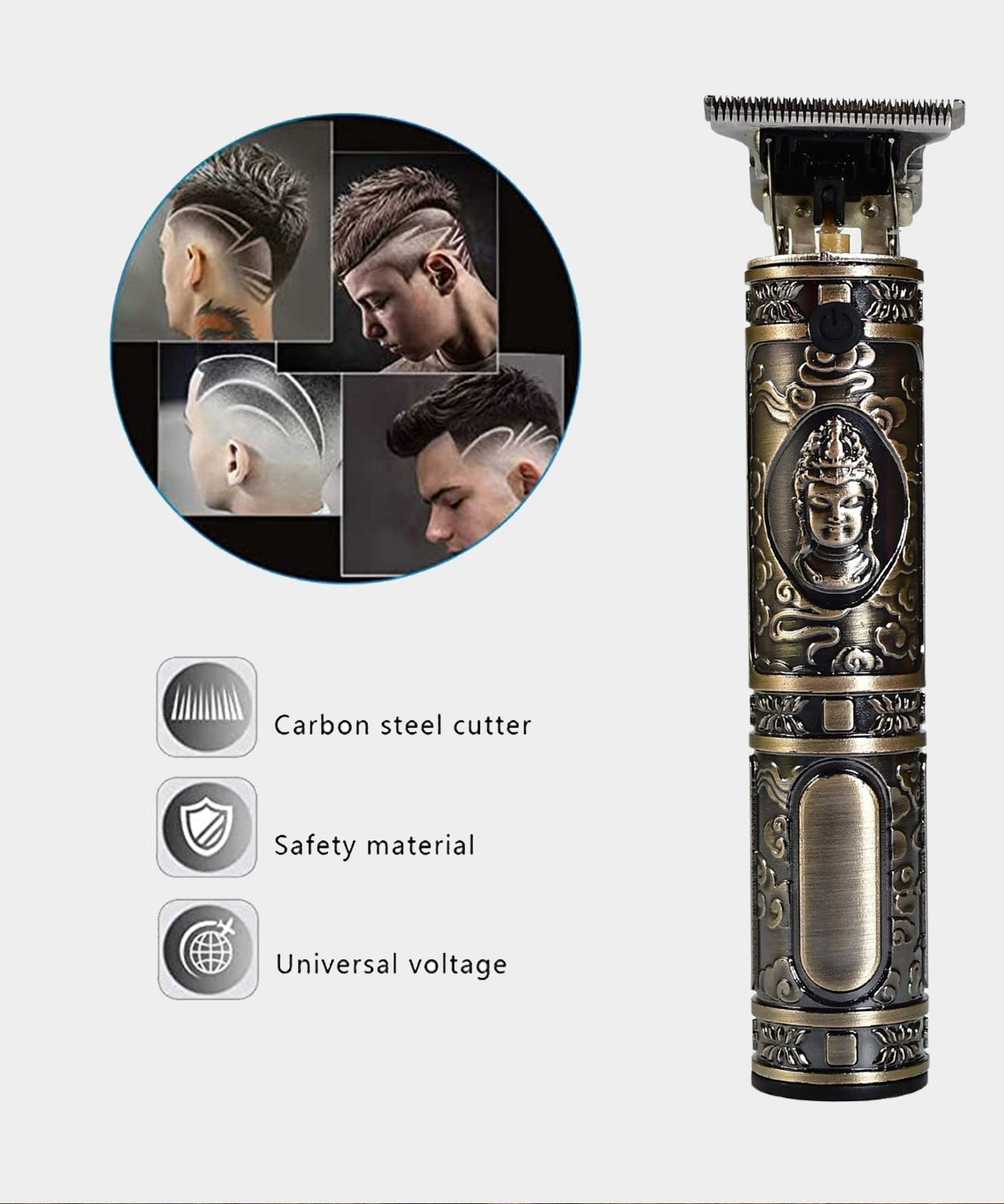 Men's electric trimmer for hair and beard