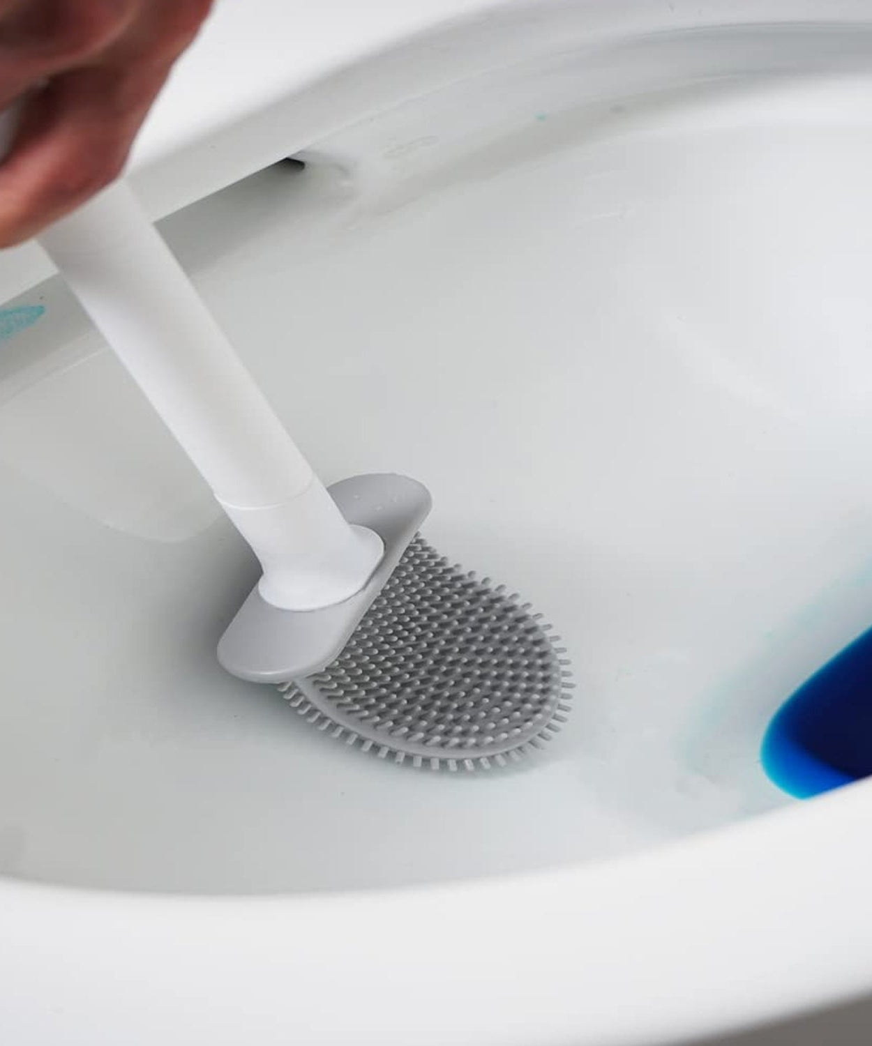 Silicone toilet brush with stand