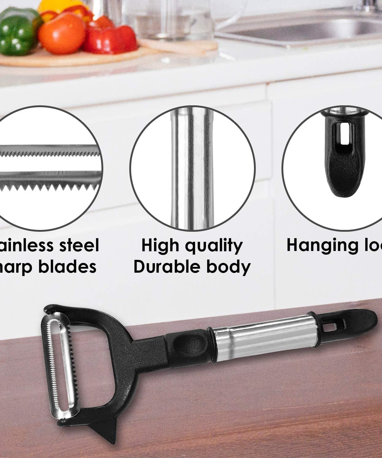 Top view of double blade peeler