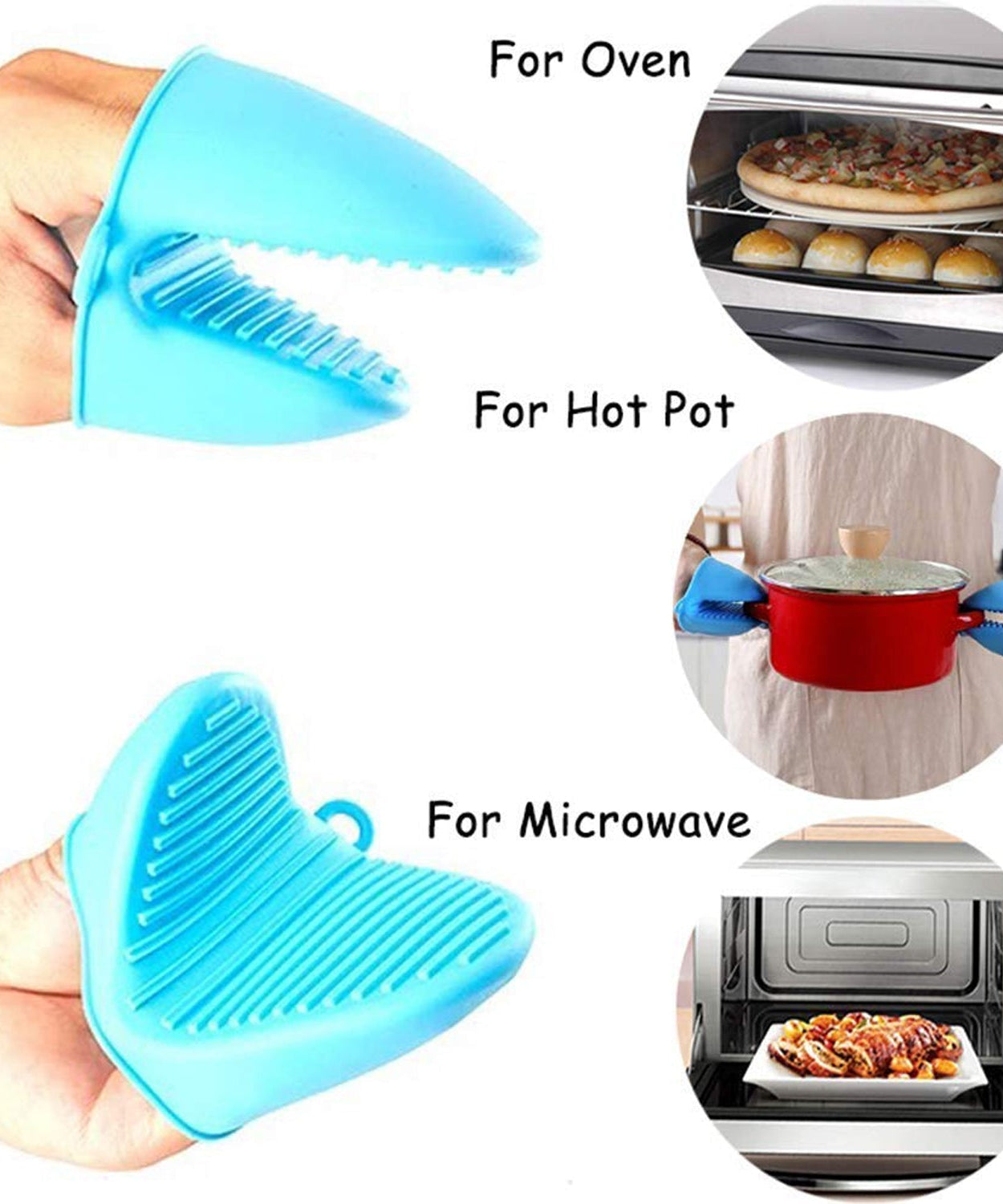 Flexible silicone potholder with textured surface for better grip