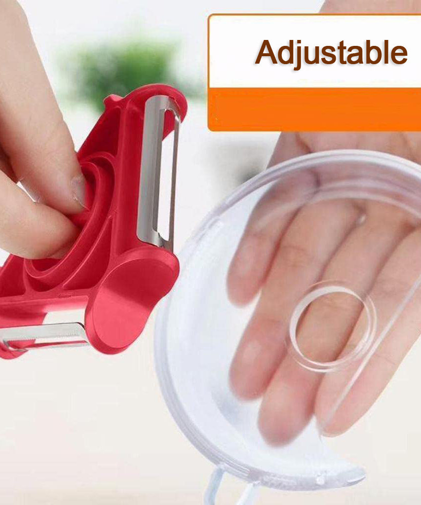 Multi-function kitchen tool, rotary slicer and peeler with cutter