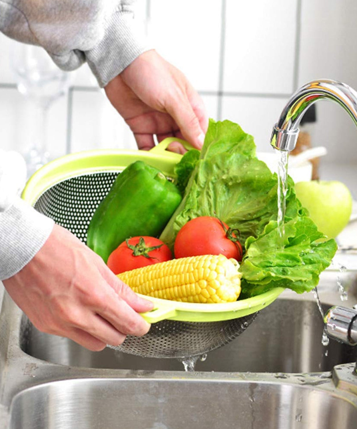 Colander on a kitchen counter