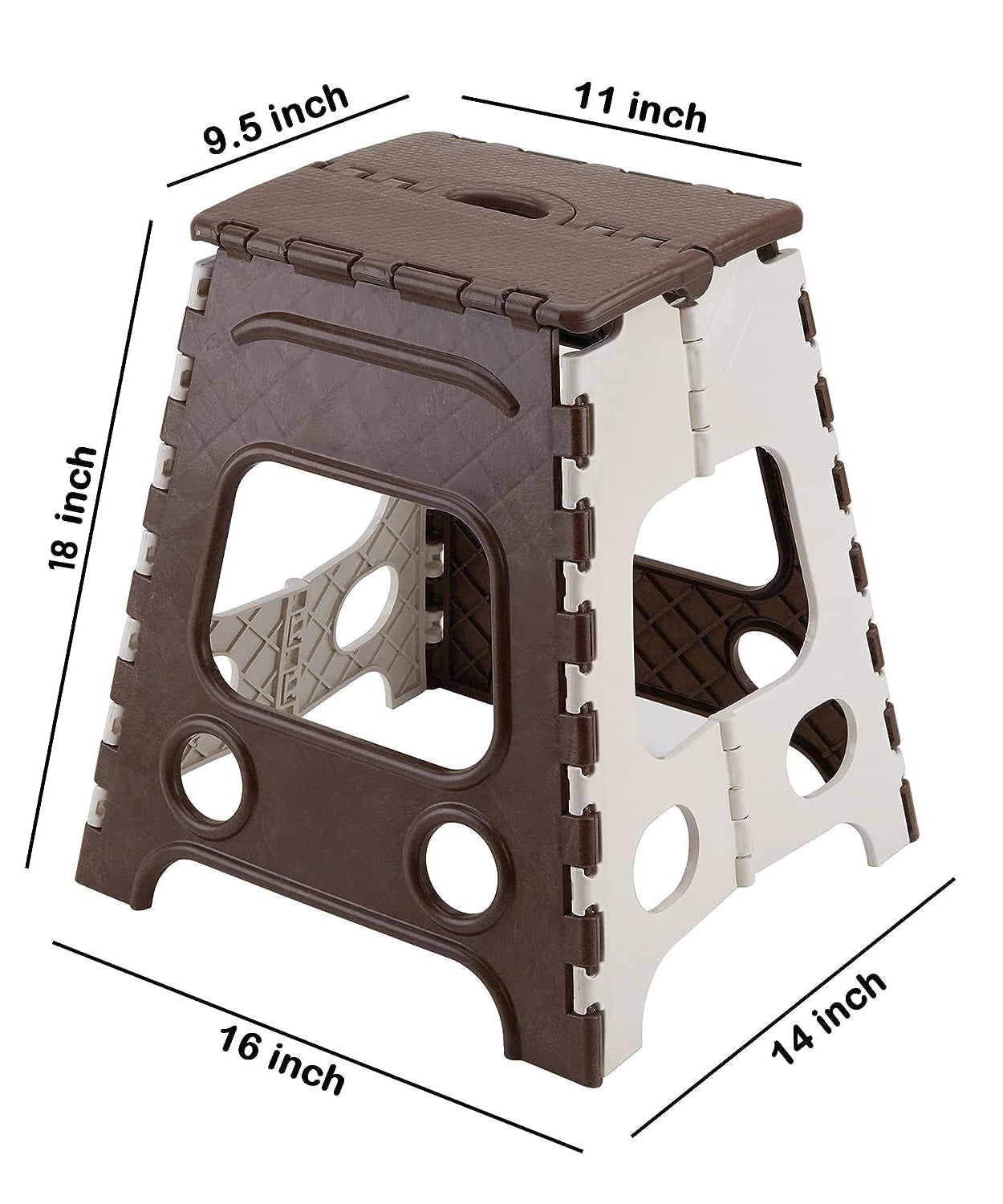 Folding stool with non-slip feet, perfect for stepping tasks.