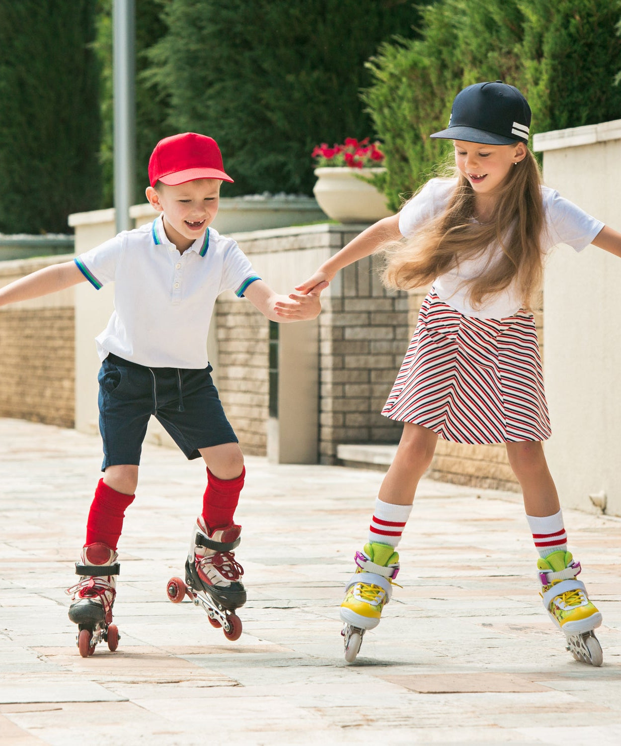 LED light-up roller skates with adjustable sizing