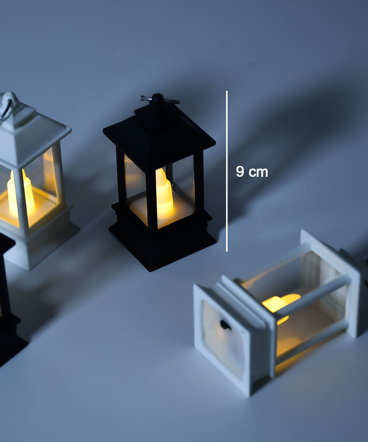 Decorative lantern with flameless candle.