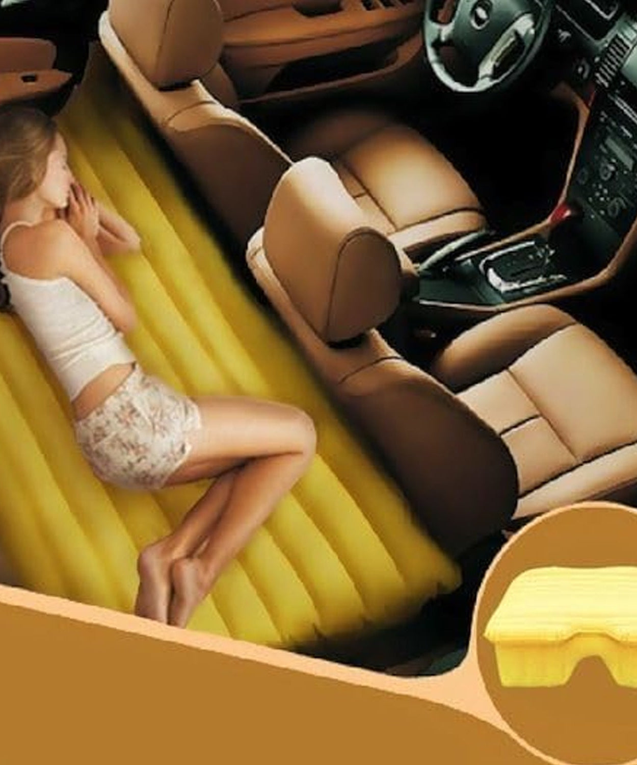 Portable Car Backseat Inflatable Air Mattress Bed (1 Pc)