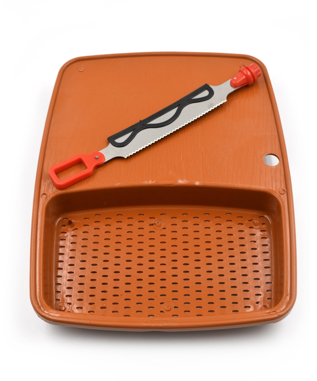 Cut and wash box with tray, for washing and cutting fruits and vegetables.