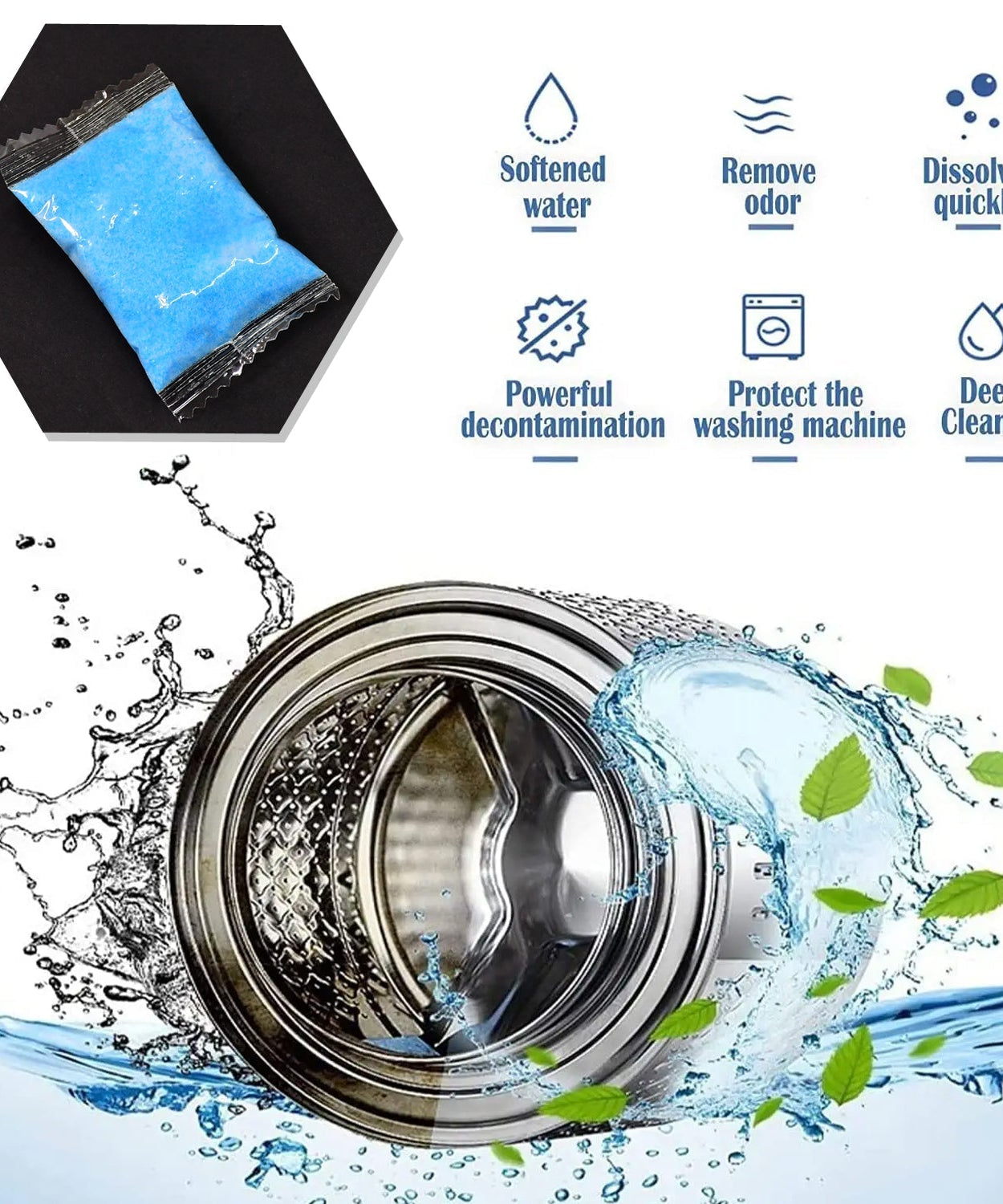 Detergent powder for effective washing machine cleaning