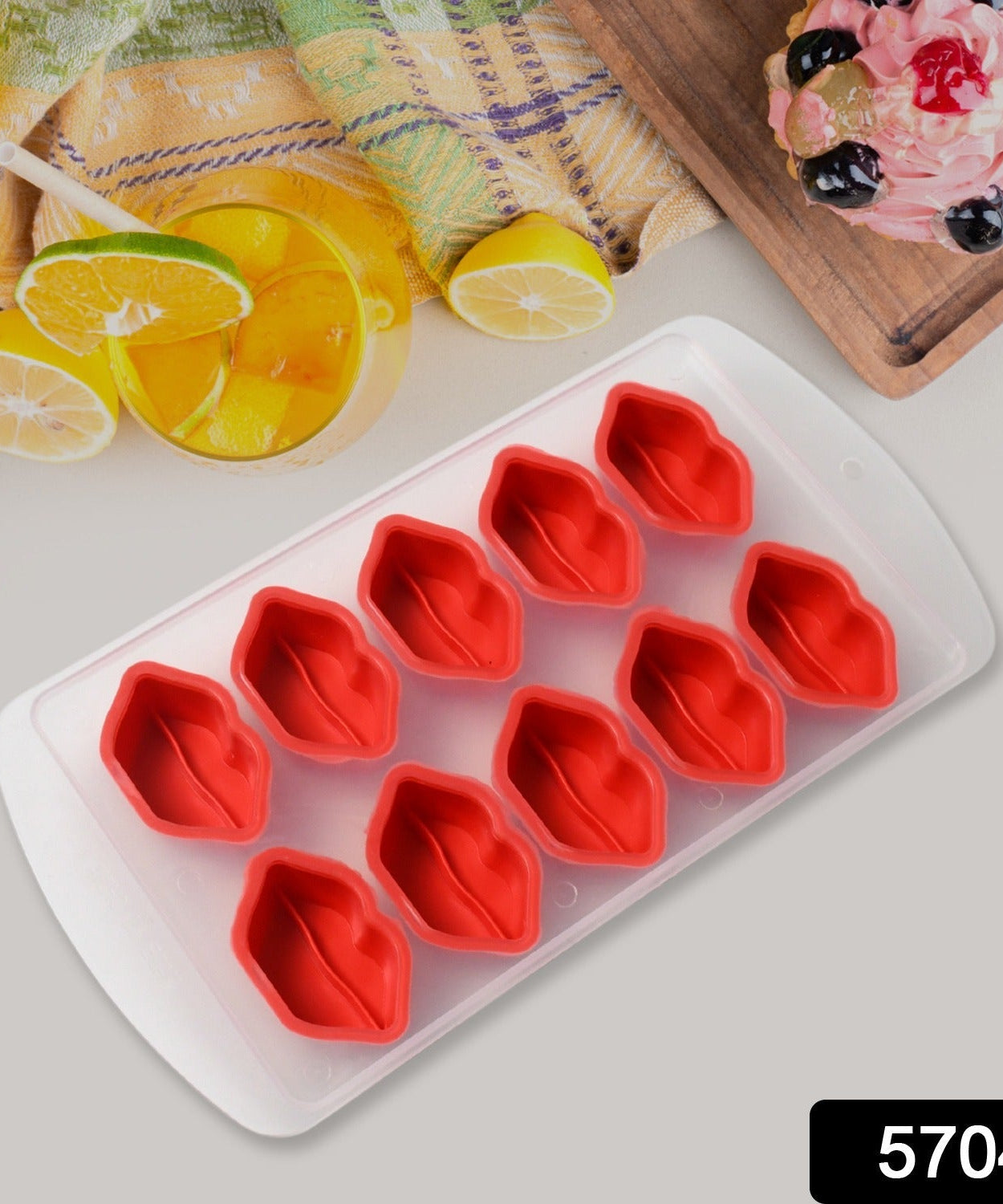 Silicone Mold Ice Cube Tray Creative Sweet Multi Type Ice Tray, Ice Cube Trays Multi Fruit Shape Ice Tray (1 Pc)