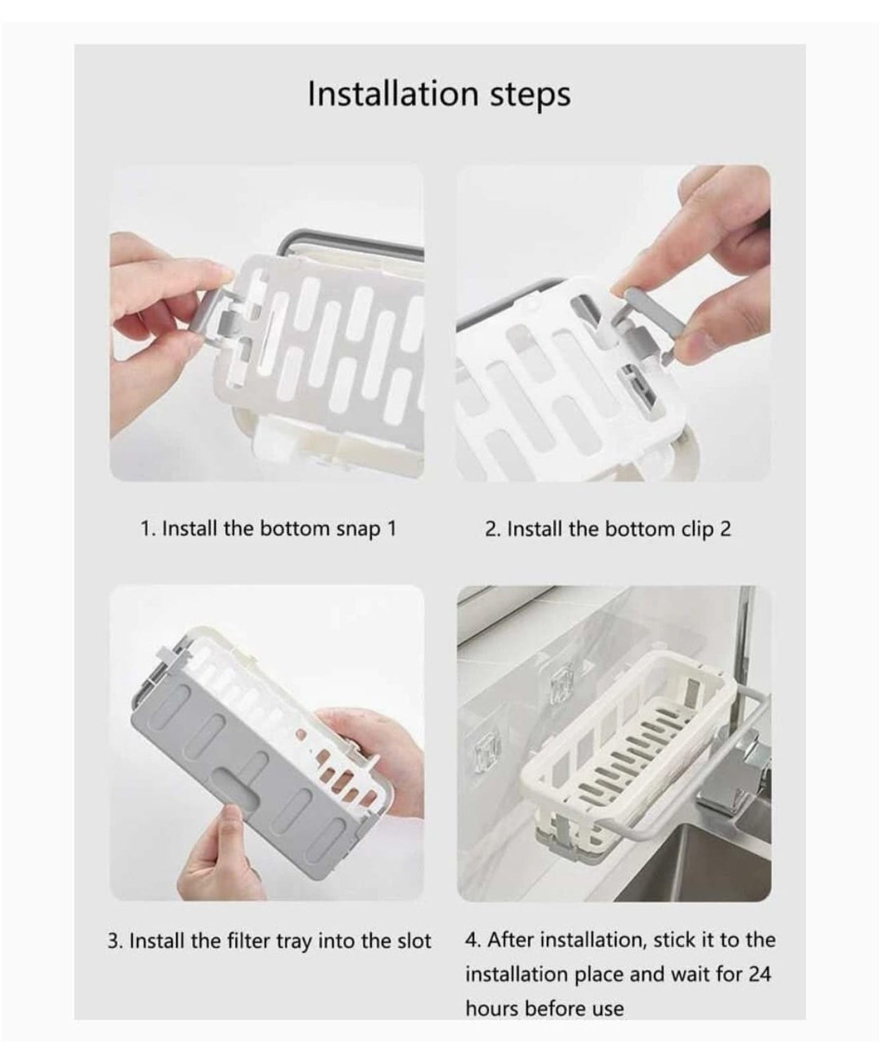 Multipurpose Platic Hanging Drain Rack Retractable Sponge Storage Hanging Rack With Adhesive Hook for Kitchen and Bathroom Dishcloth Holders Basket Drying Tray Organizer