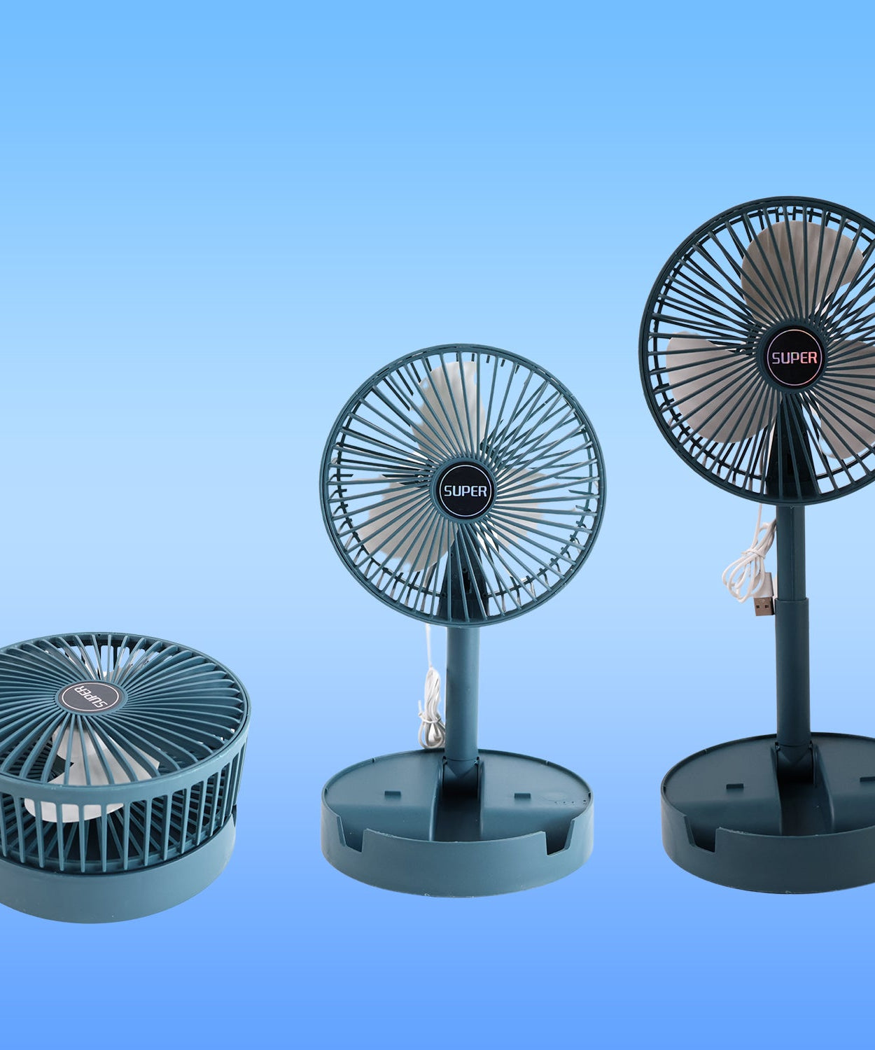 Adjustable Portable Desktop Fan - Telescopic Silent Personal Cooling for Office & Travel (Battery Not Include)