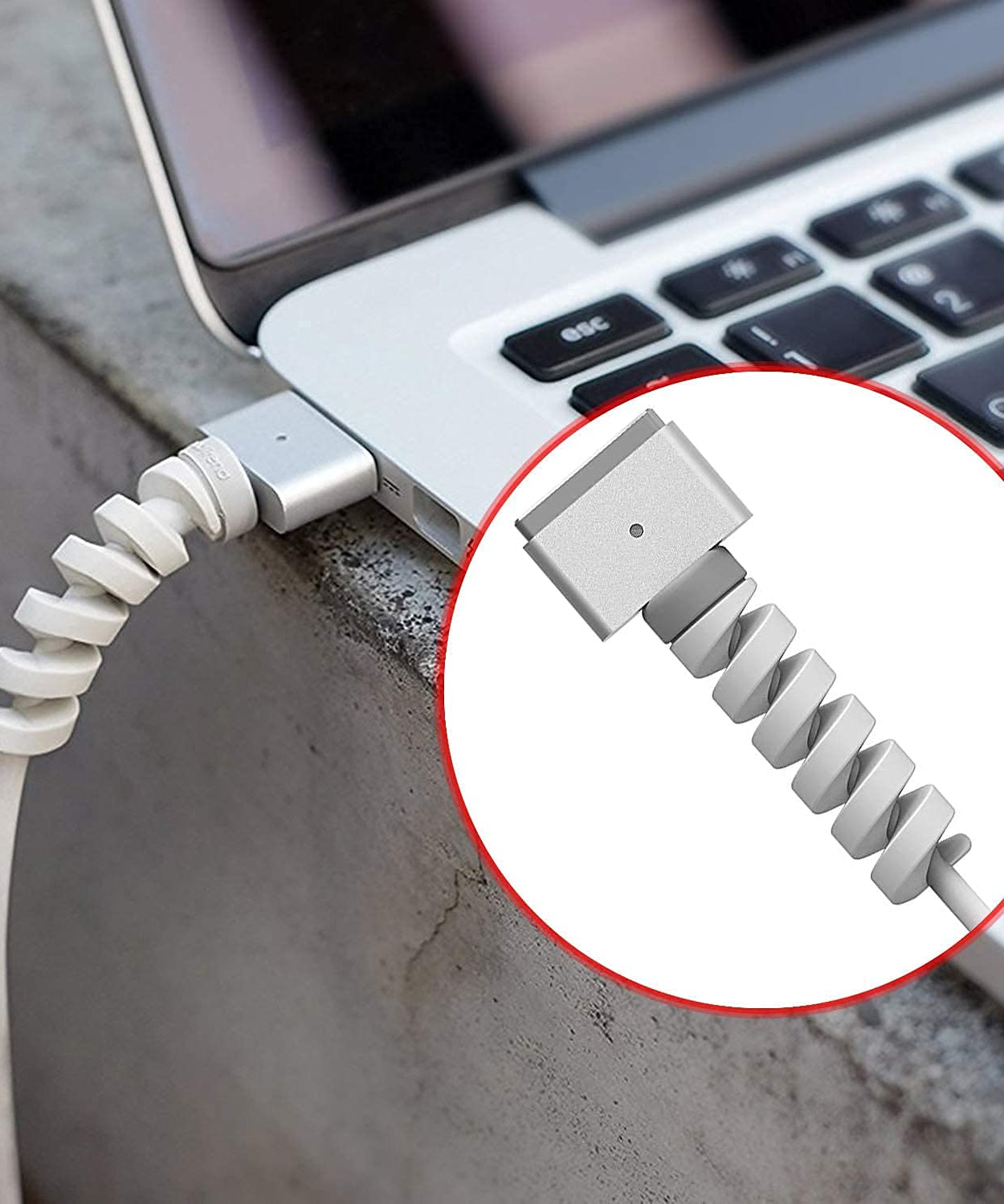 Durable spiral cable protectors for chargers, pack of 4