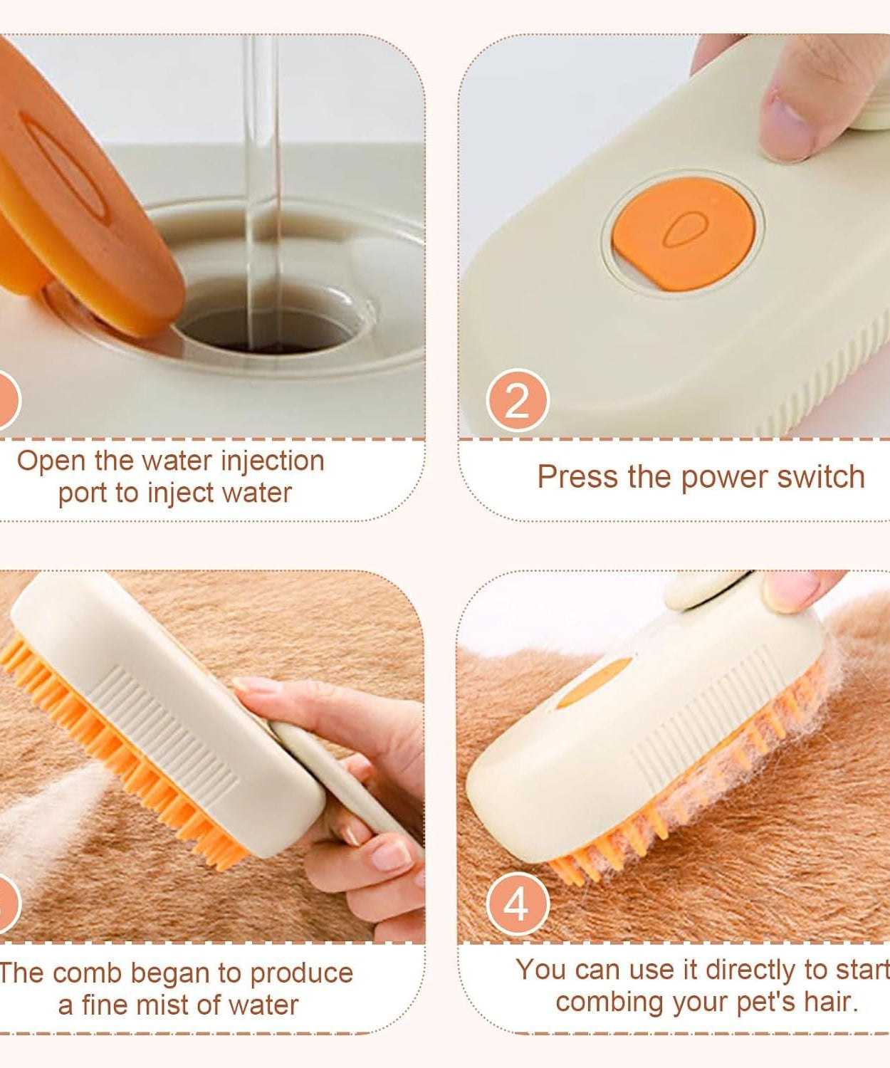 Electric Spray Handle Massage Brush, Hair Removal Brush Steam (1 Pc)