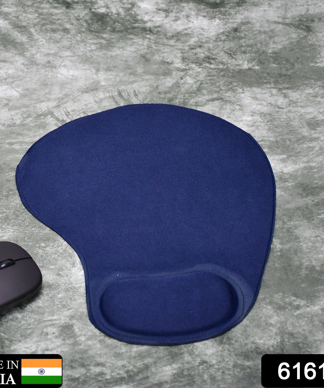 Mouse pad with wrist support, angled view