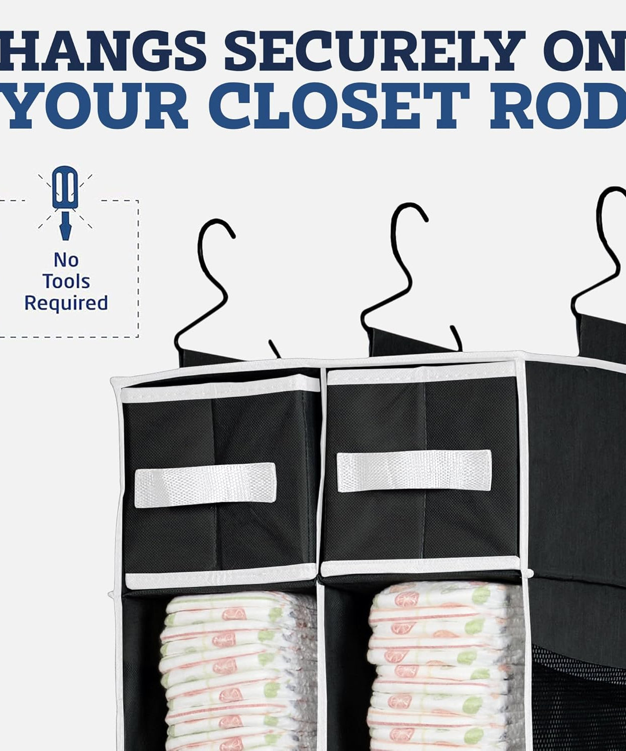 9 Shelf Hanging Closet Organizer with 5 Drawer Organizers