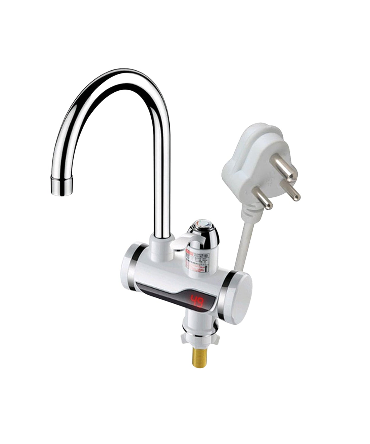 Electric water heater faucet with sleek design and functionality.