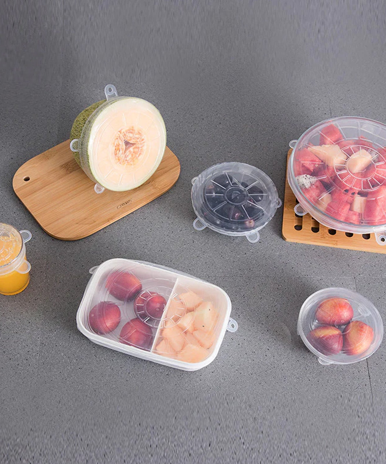 Silicone Stretch Lids, Microwave & Freezer Safe Food Covers (6 Pcs Set /95 Gm )