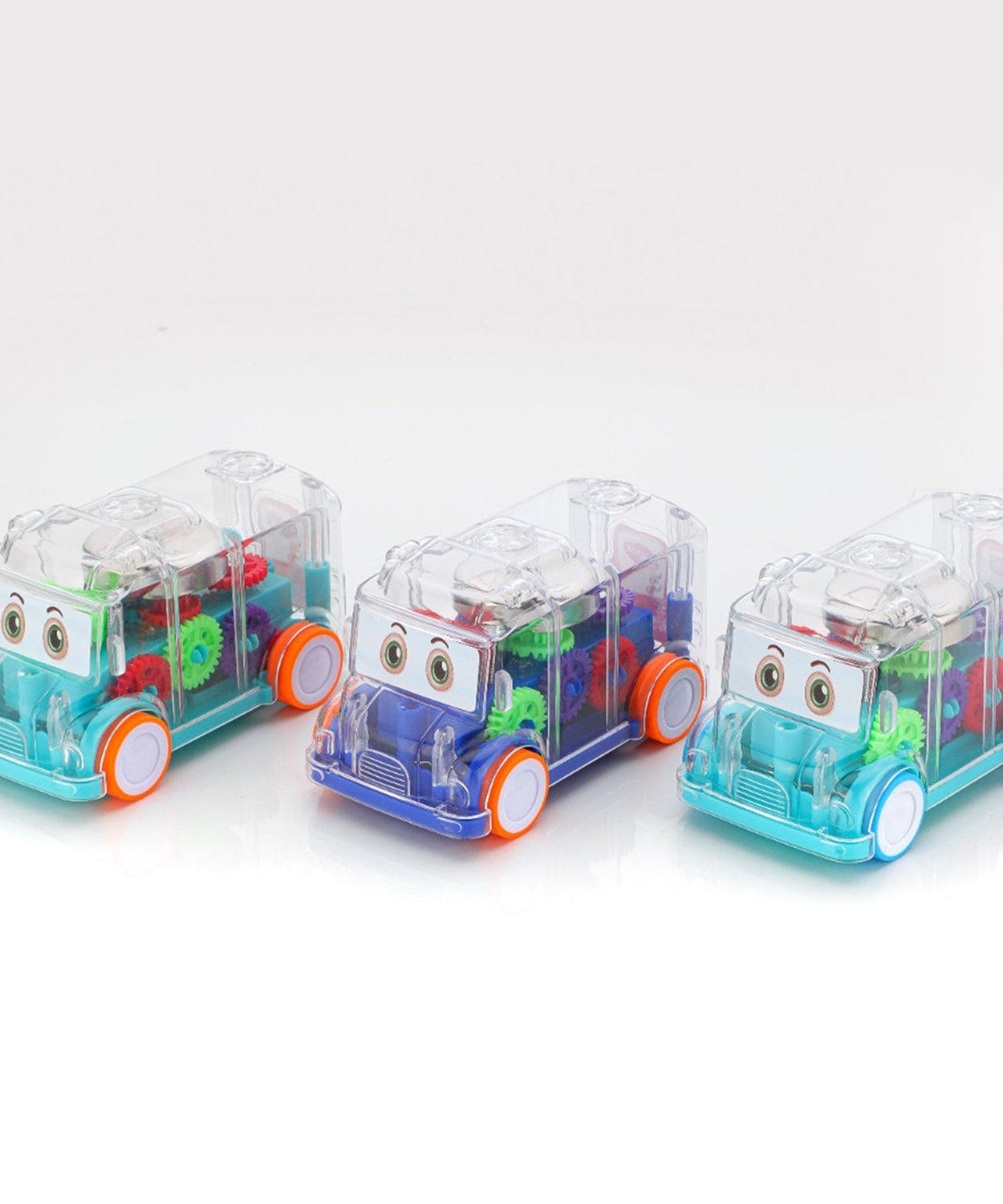 Mini school bus toy with musical feature.