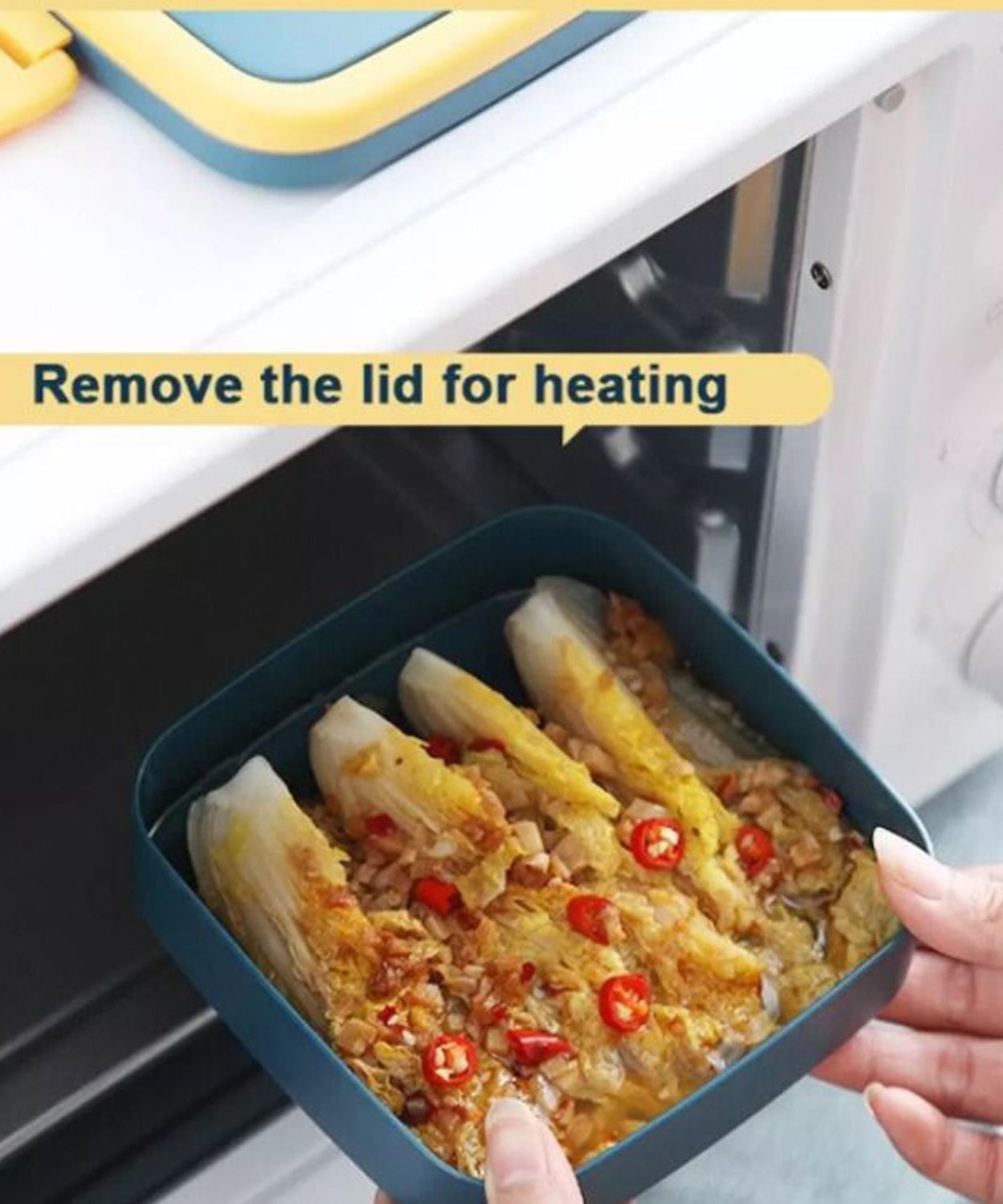 Double-layer bento box with handle for easy carrying