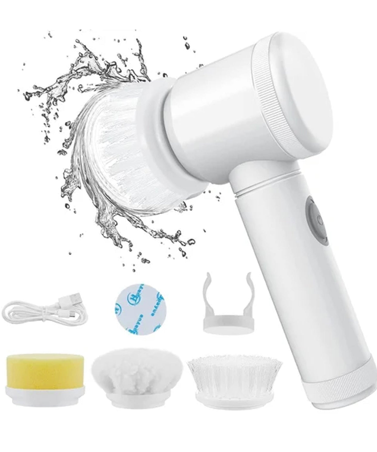 Portable Electric Cleaning Brush with 3 Replaceable Brush Heads (5 In 1)