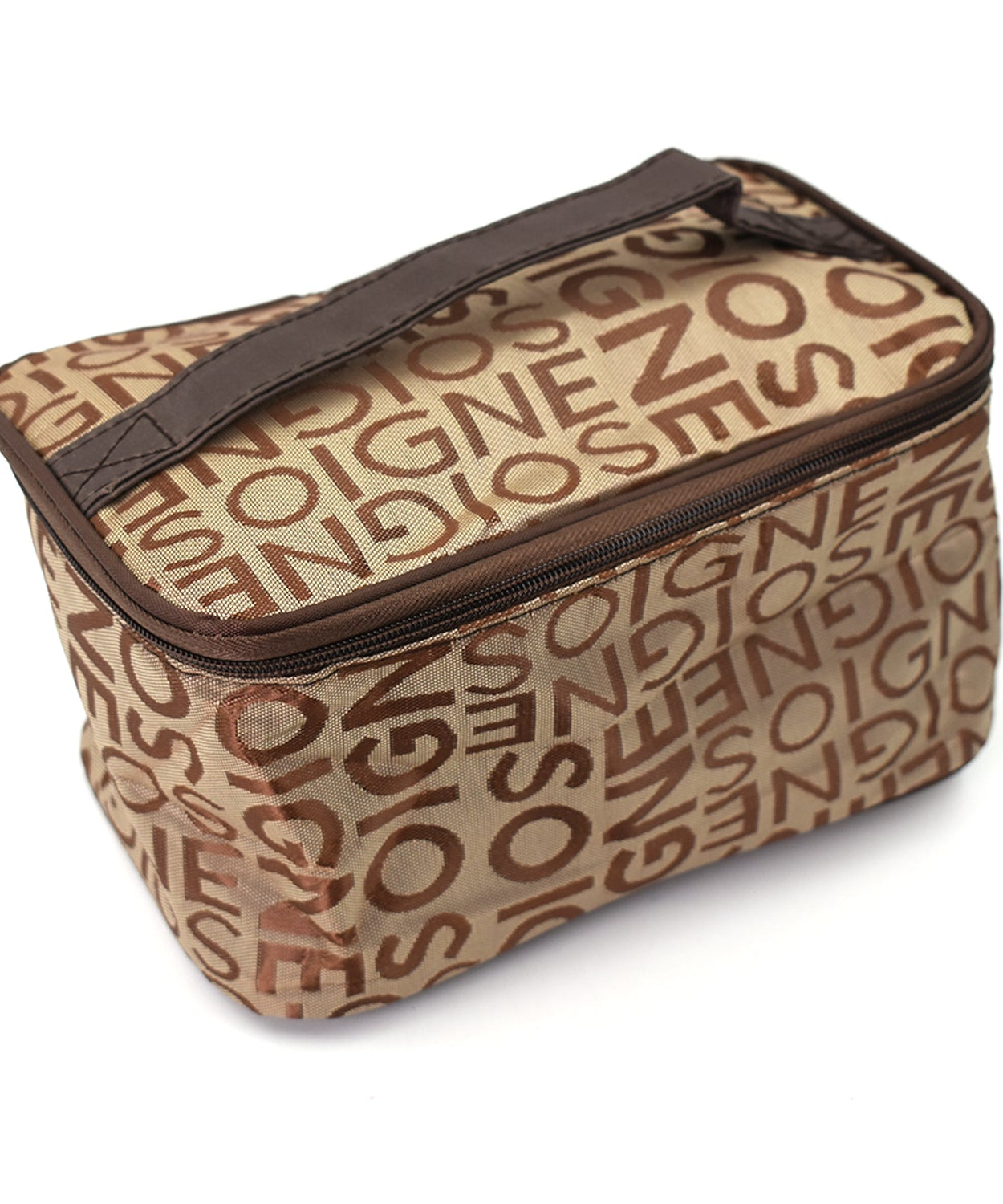 Portable makeup bag for travel and storage.