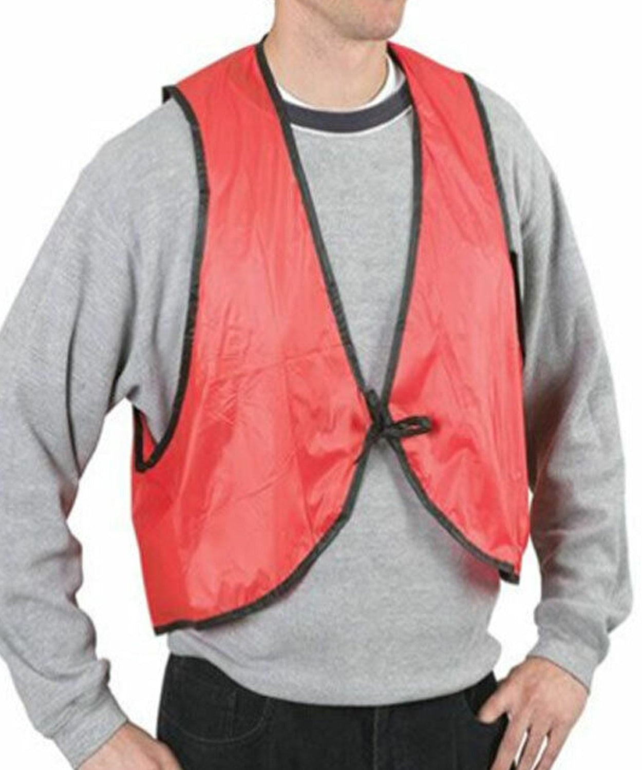 Economy PVC Safety Vest – Soft Vinyl, Tie Closure, High Visibility